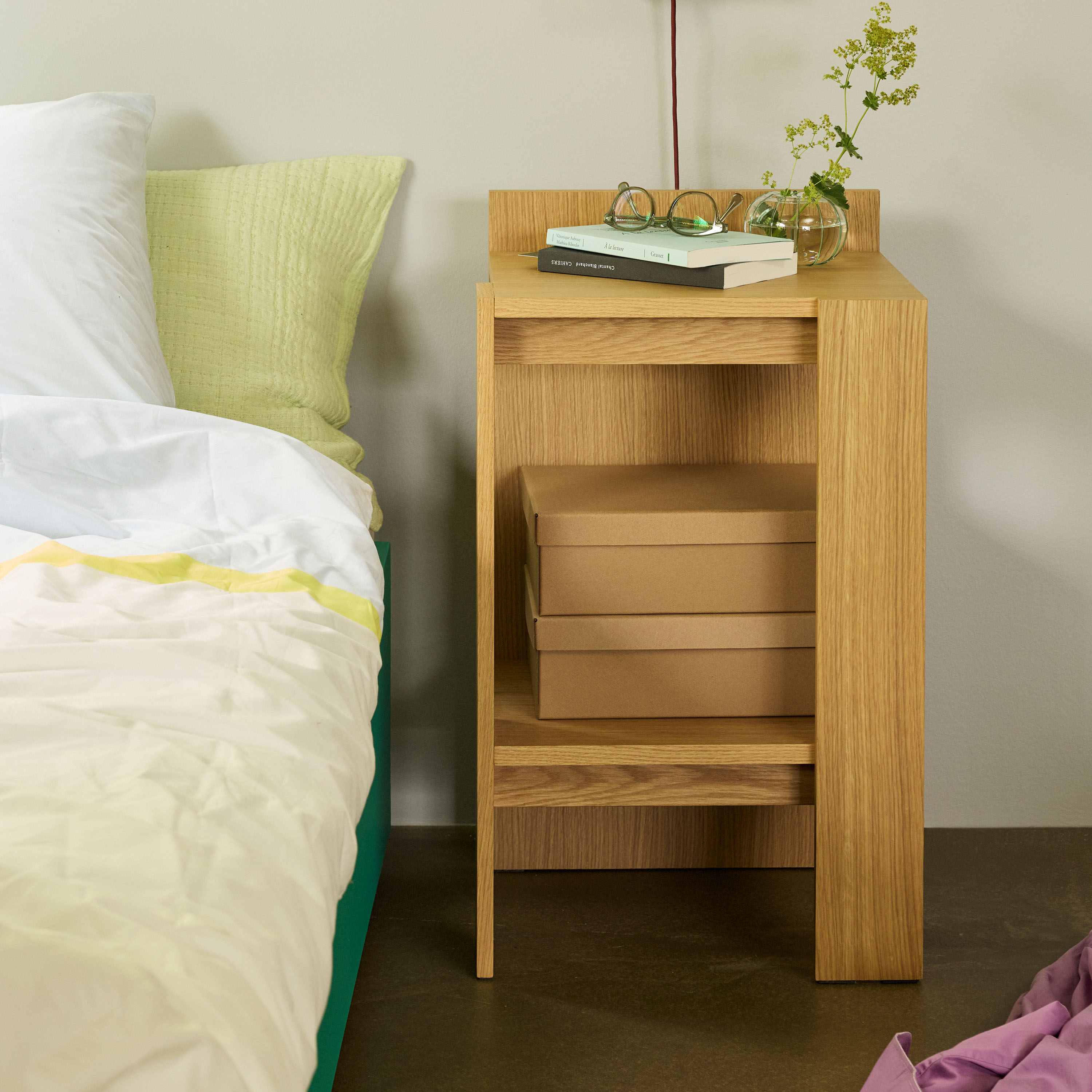 Hübsch Merge Nattbord Natural 70x42