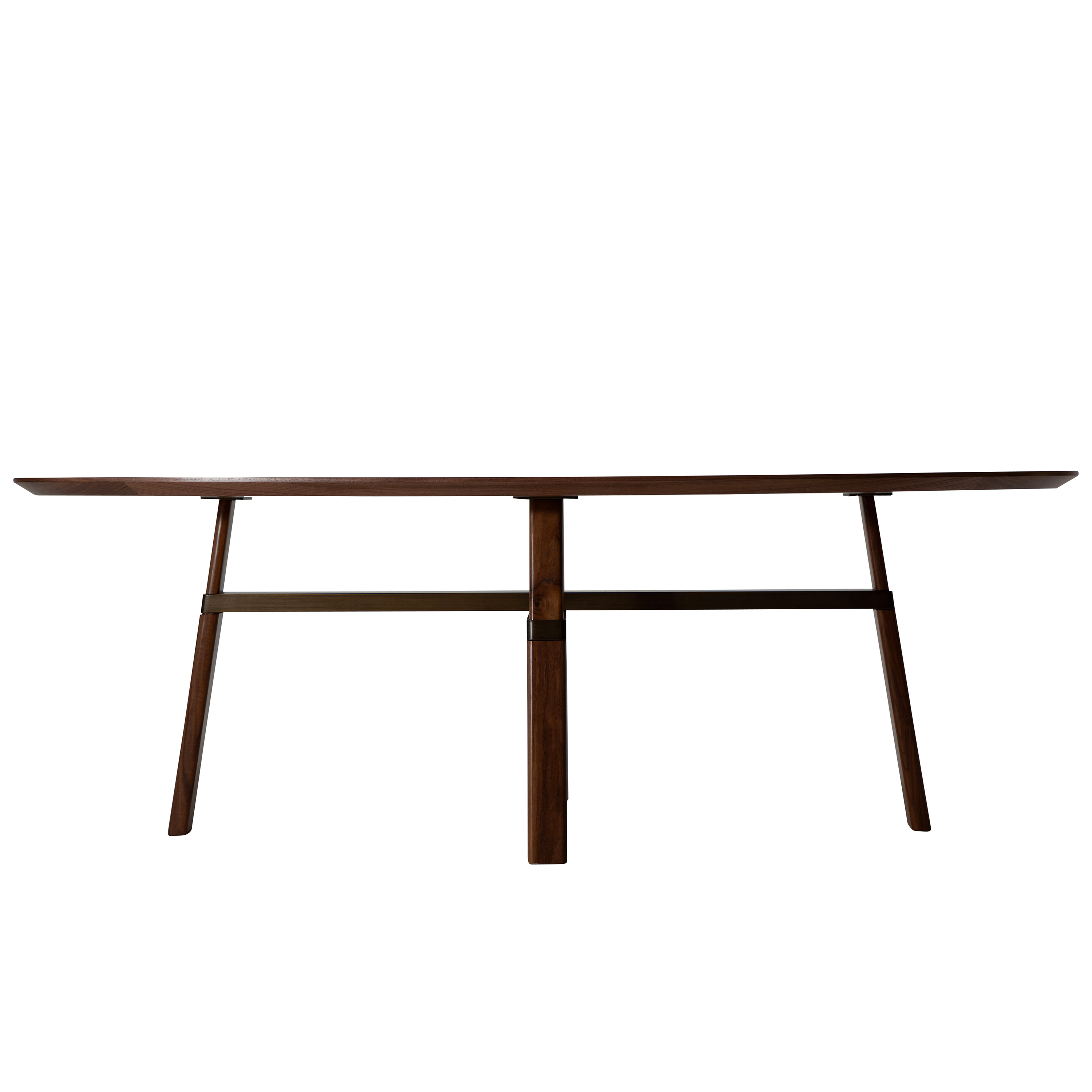 Dan Form Cross Esstisch Walnuss/Antikmessing 220cm