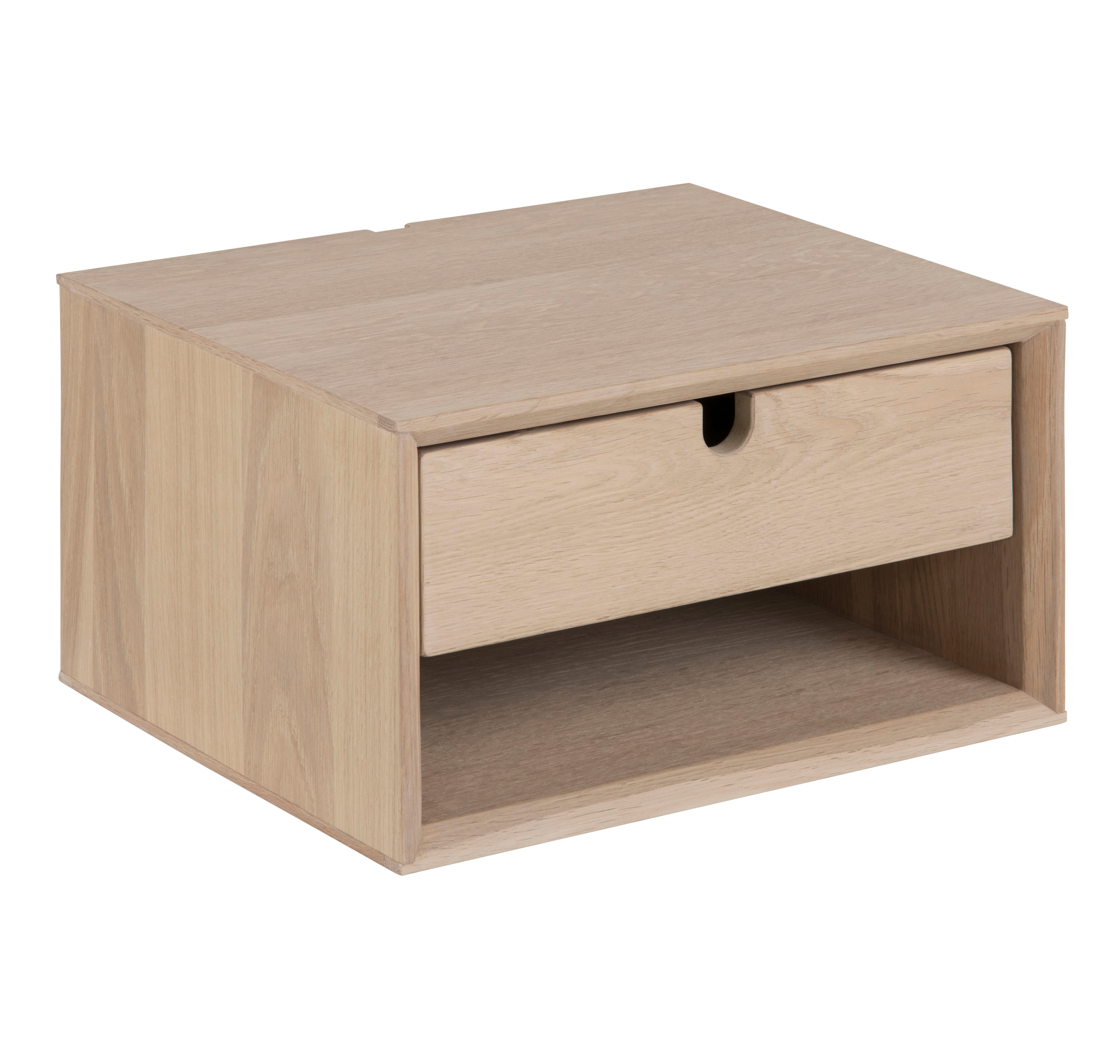 Nordic Home - Haga Yöpöytä 21cm Puu - Spånskiva med Ekfaner - Yöpöydät