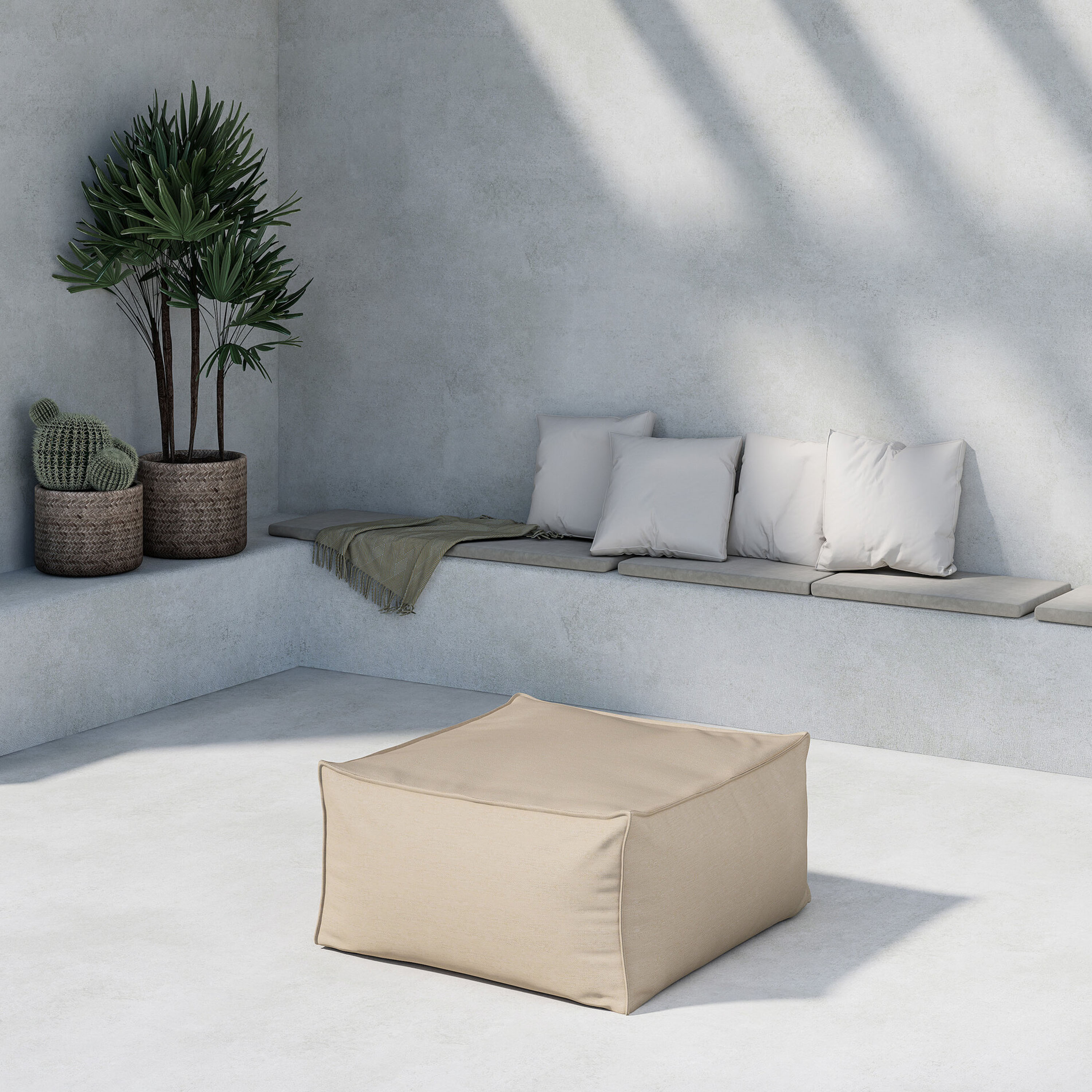 Venture Home Rambo Lounge Fotpall Beige