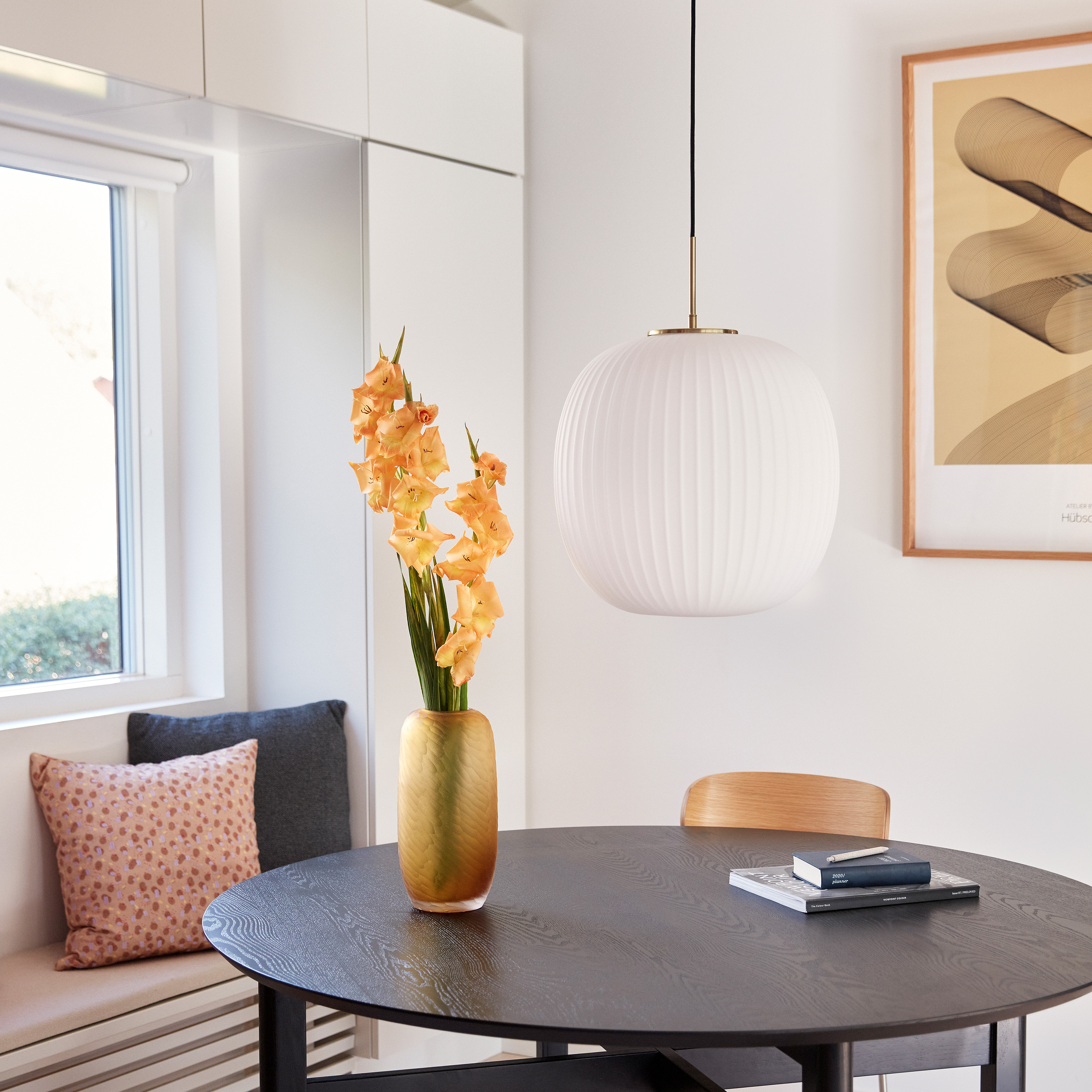 Hübsch Serene Taklampa Vit/Mässing Ø42cm