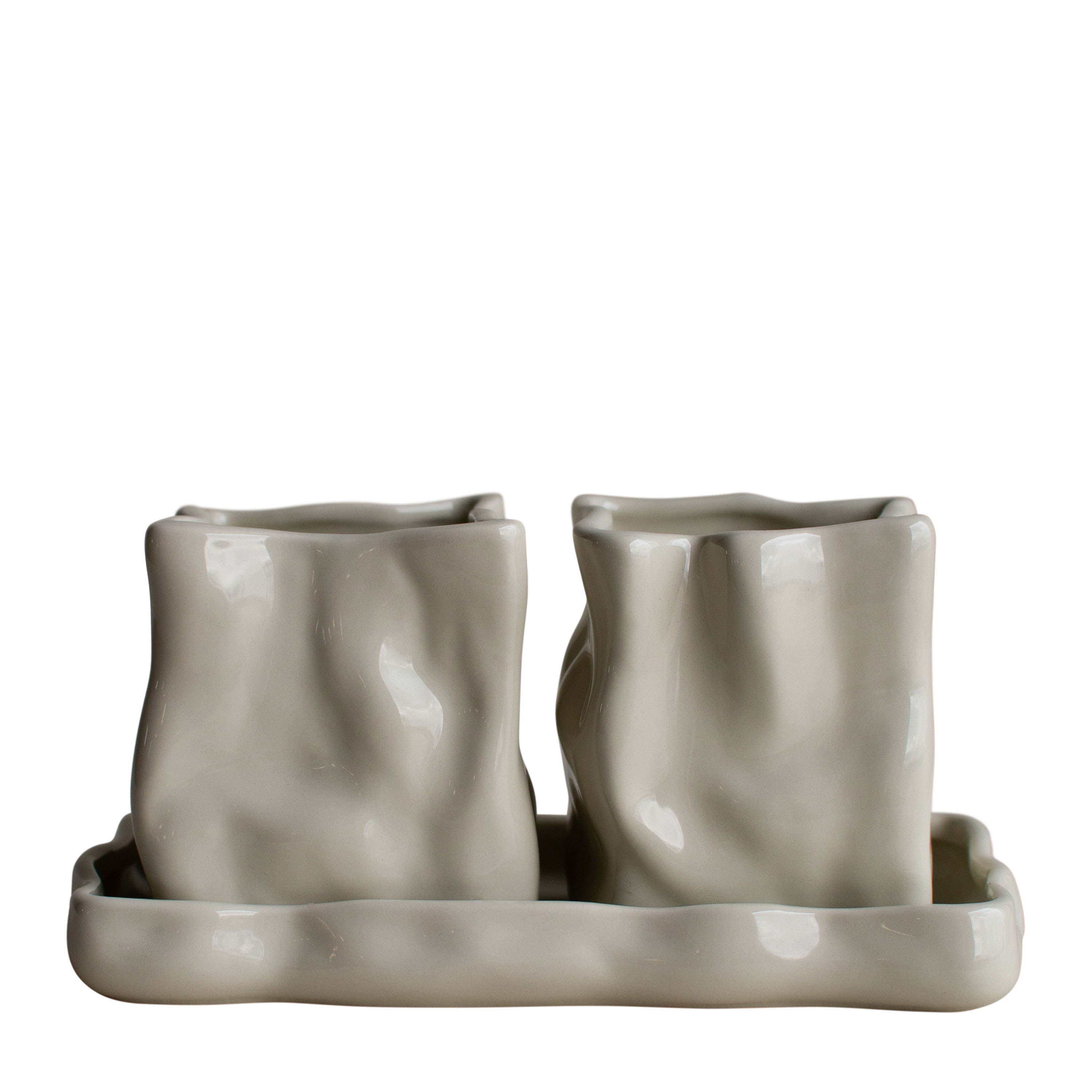 Herb Kruka Shiny Creme Ø8 2-pack