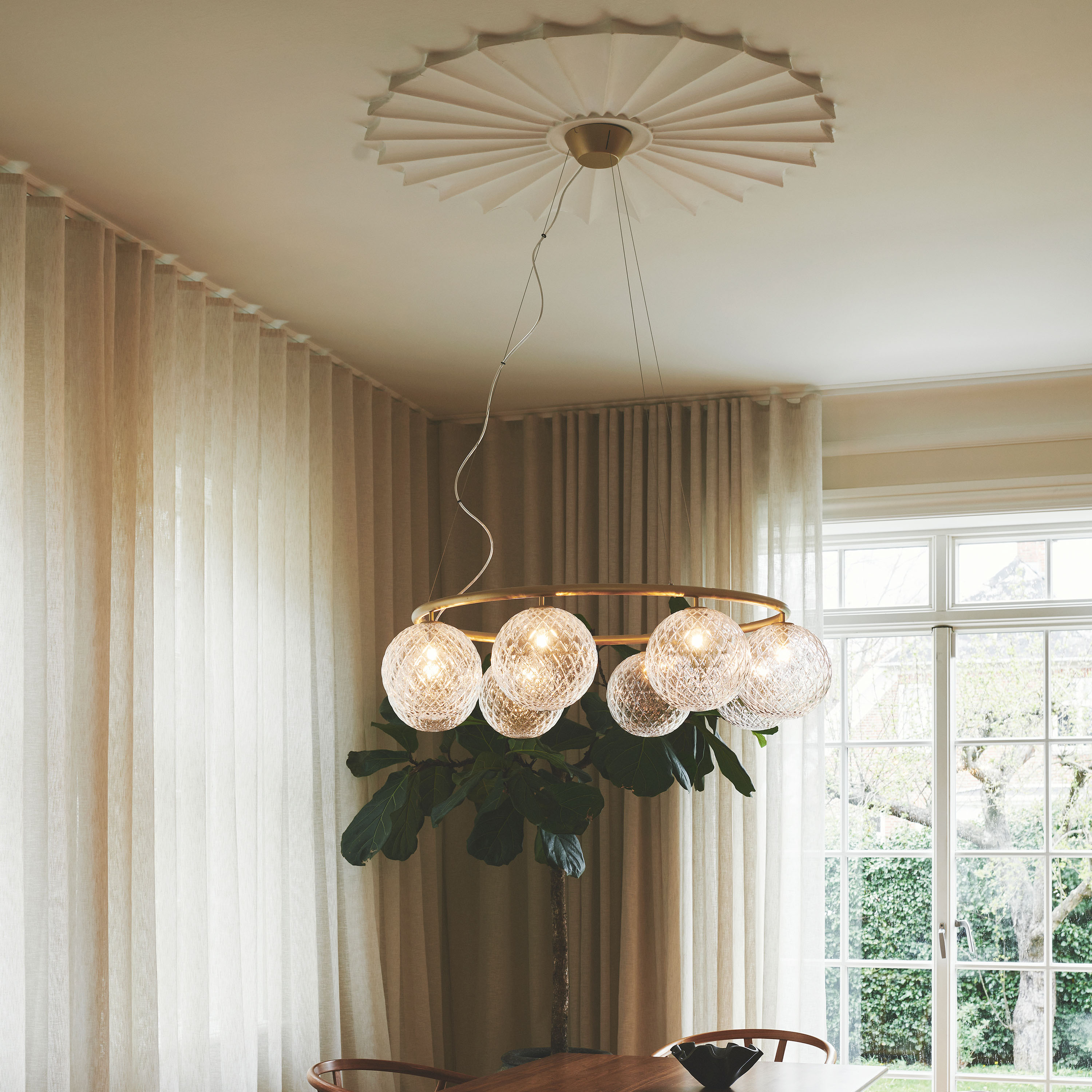 Nuura Miira 8 Circular Taklampa Brass/Optic Clear Ø100
