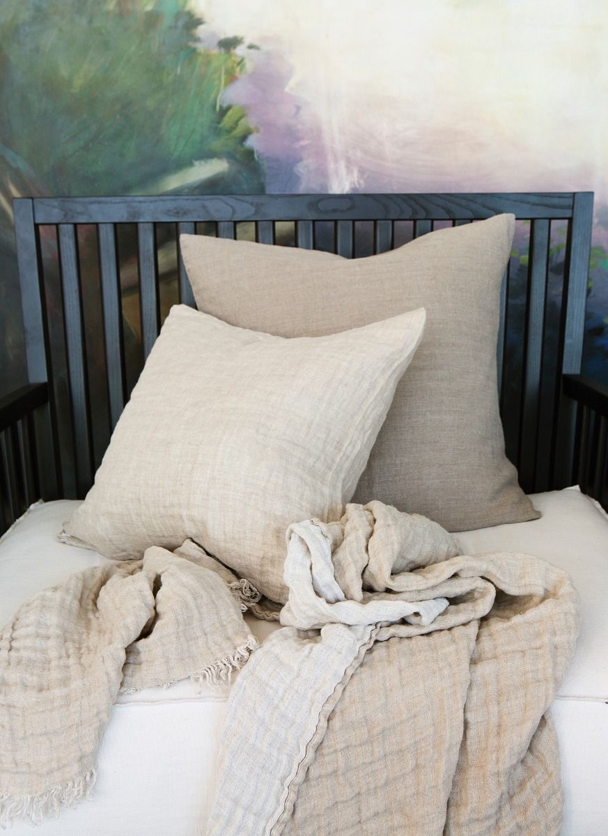 Himla Hannelin Pläd Linne Natural/White 130x170