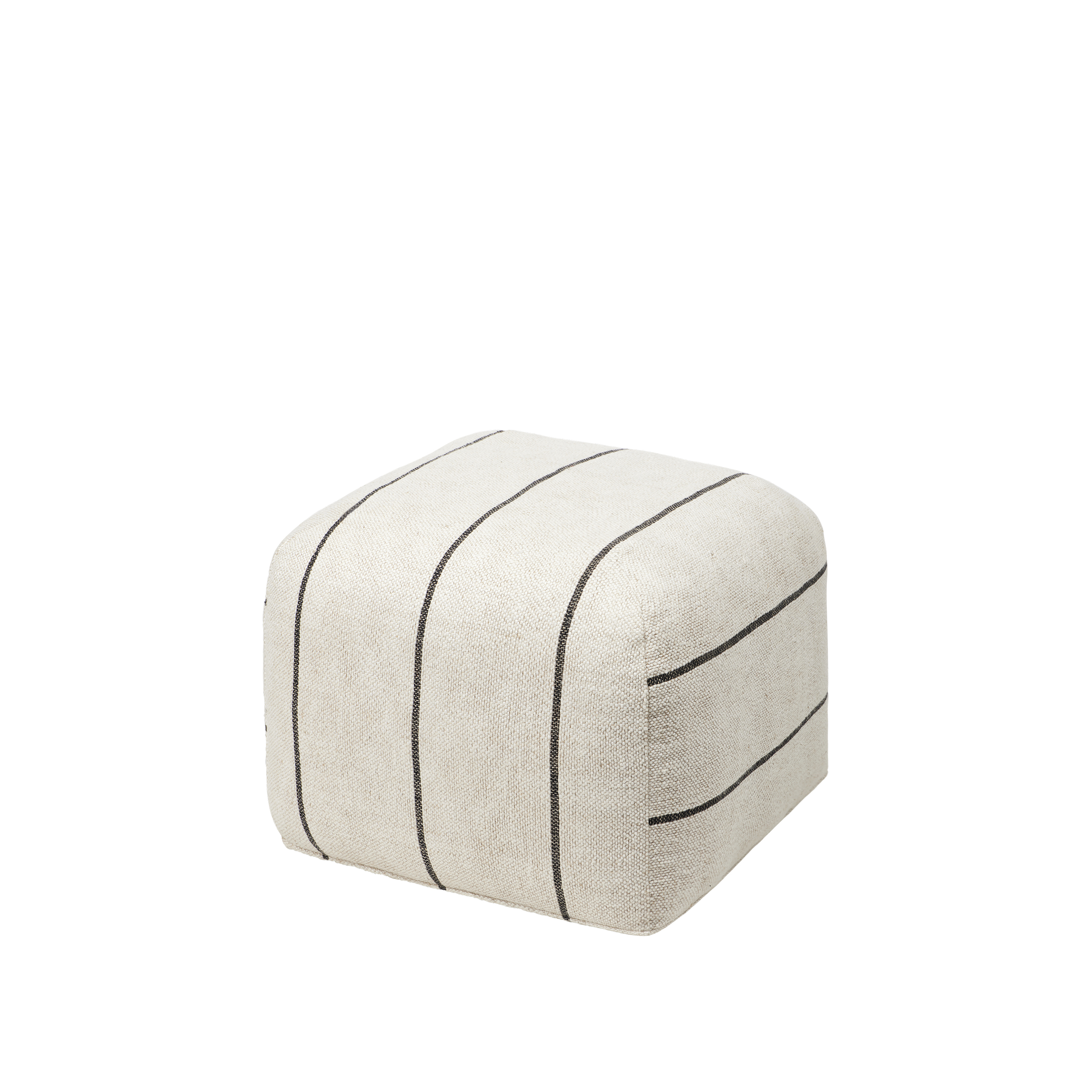 Broste Copenhagen - Sigrid Sittepuff Lys Beige/Svart 50cm - Puffer