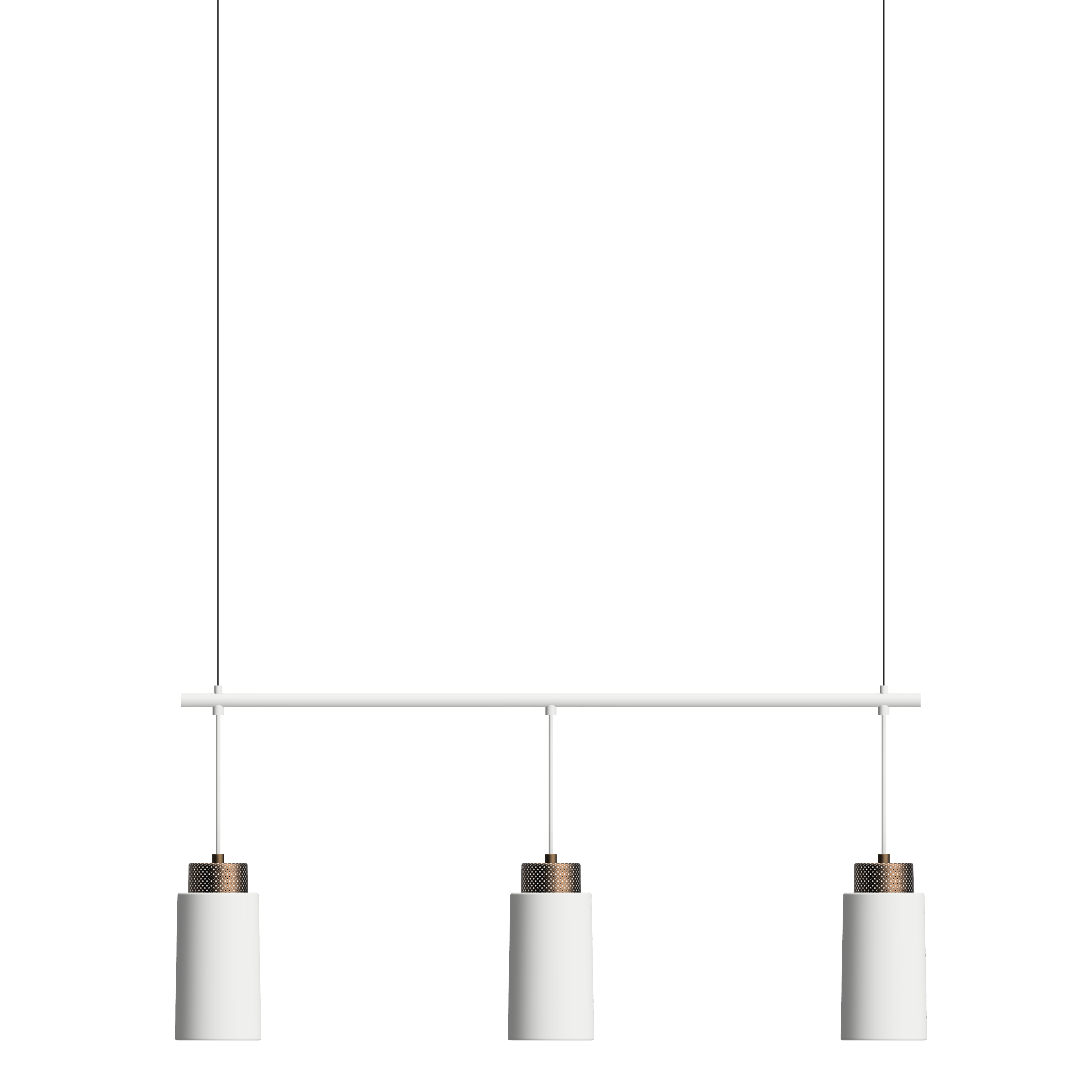 Herstal - Edge Trio Deckenleuchte Mattweiß/Bronze - Deckenleuchten