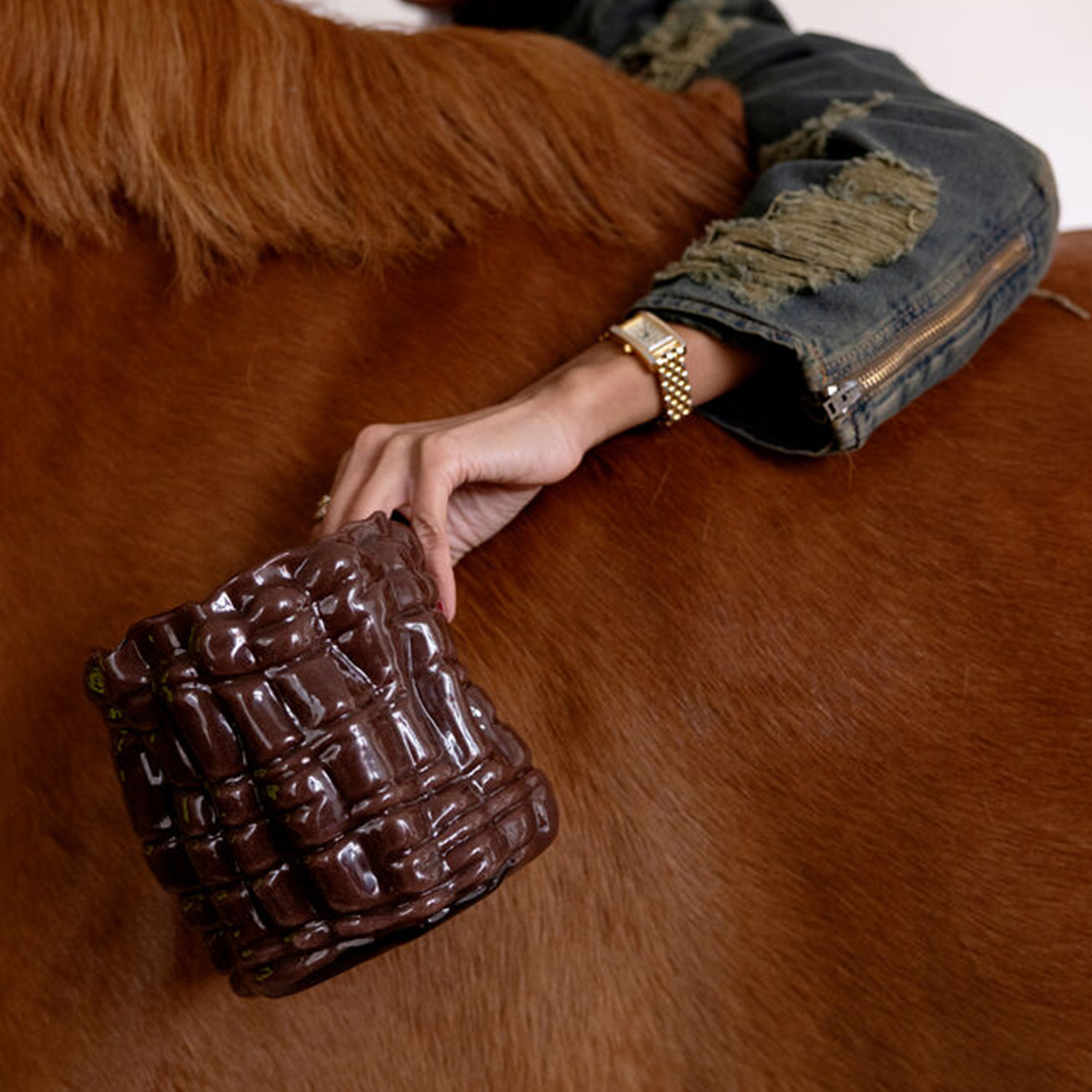 Byon Laranne Ljuslykta Brun 15cm