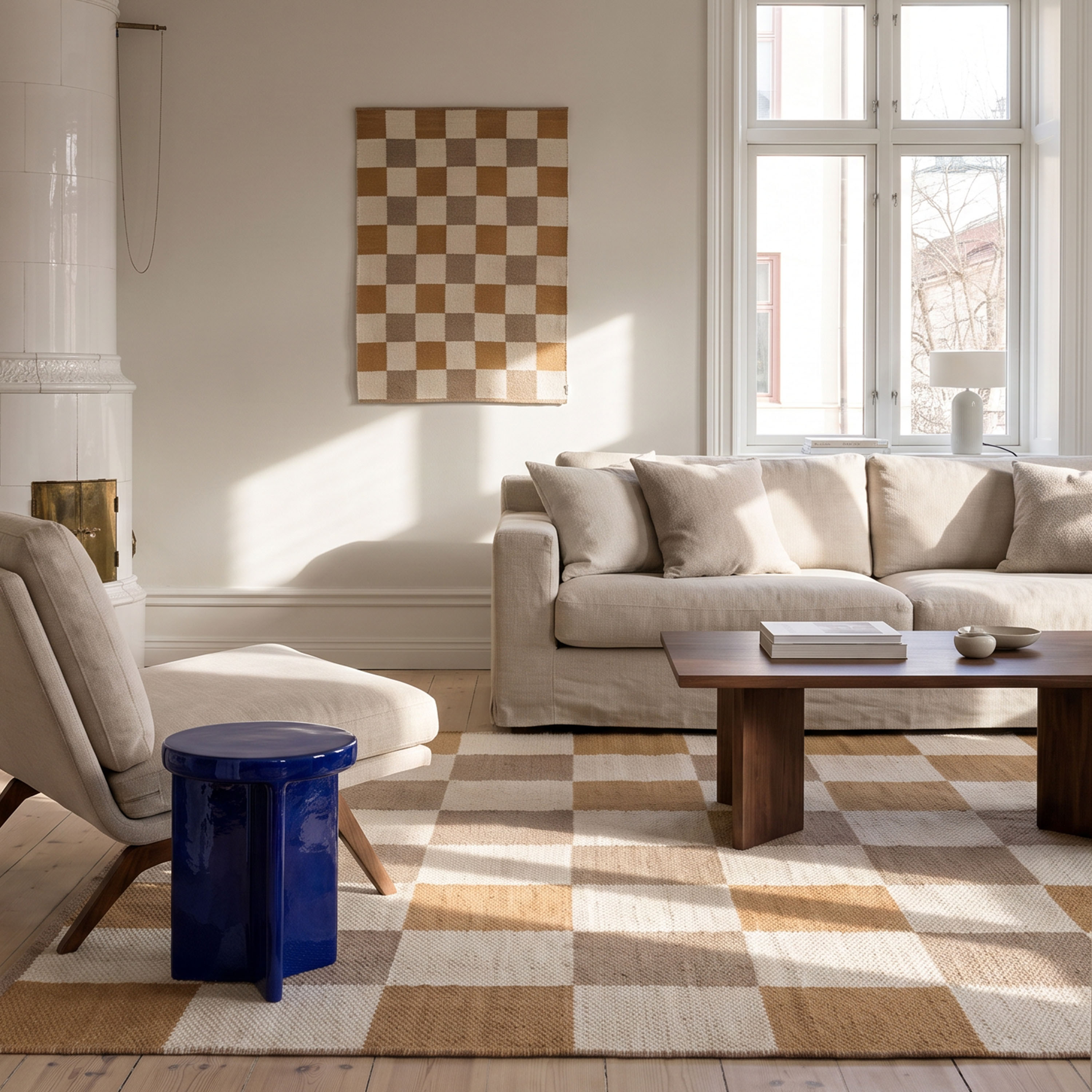 Classic Collection Checked Ullmatta Yellow/Natural 200x300