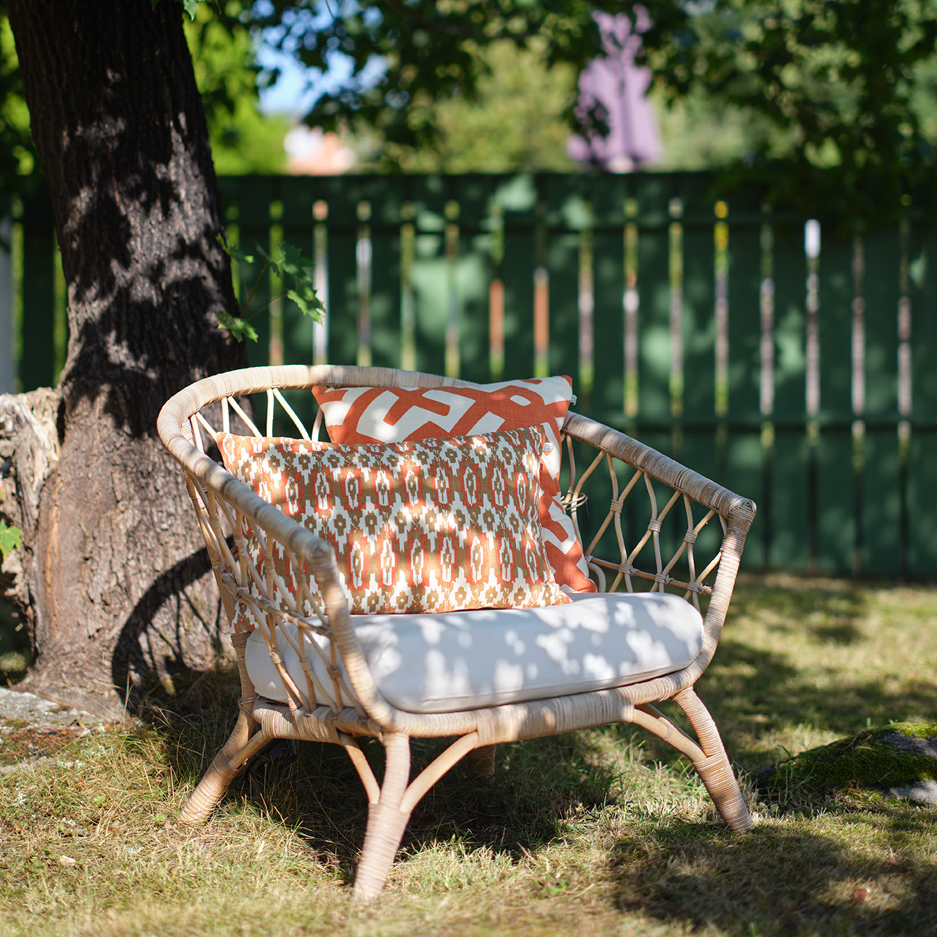 Chhatwal &amp; Jonsson Dadra  Tyynyliina Aprikoosi Oranssi/Valkoinen 50x50 cm