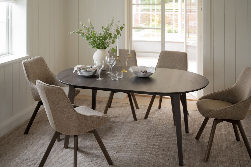 Rowico Home Alison Esszimmerstuhl Dunkelbeige/Braune Eiche