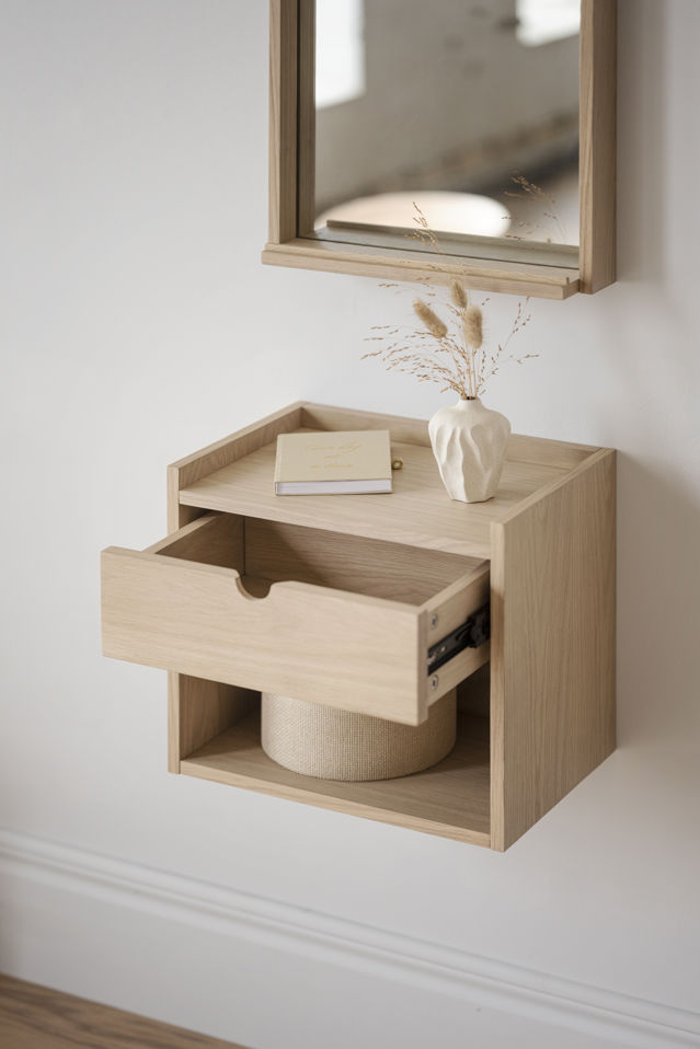 Rowico Home Hillmond Nachttisch / Wandkabinett, weiß pigmentiert, 40 cm