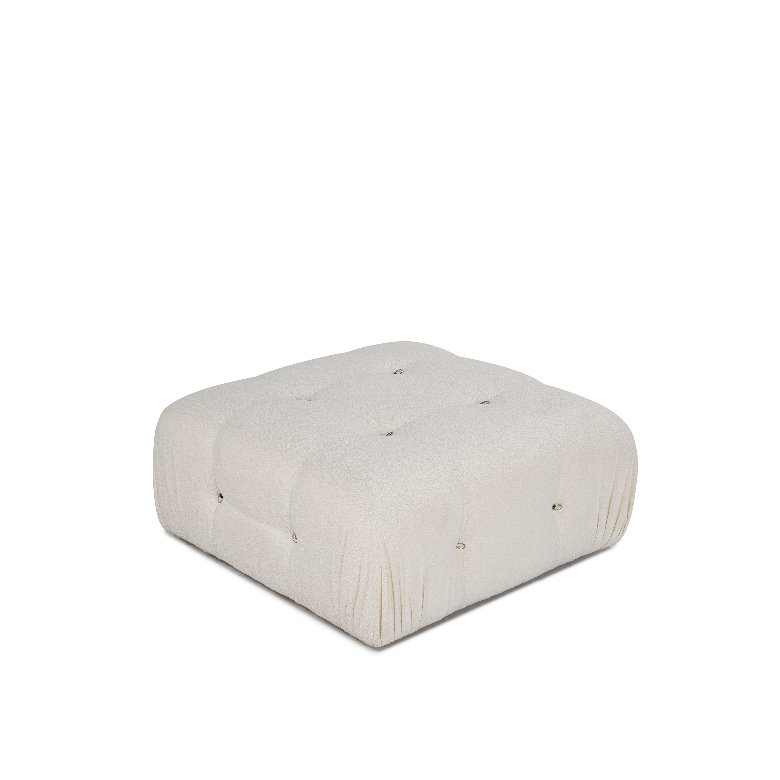 Blanca Fotpall White Bouclé