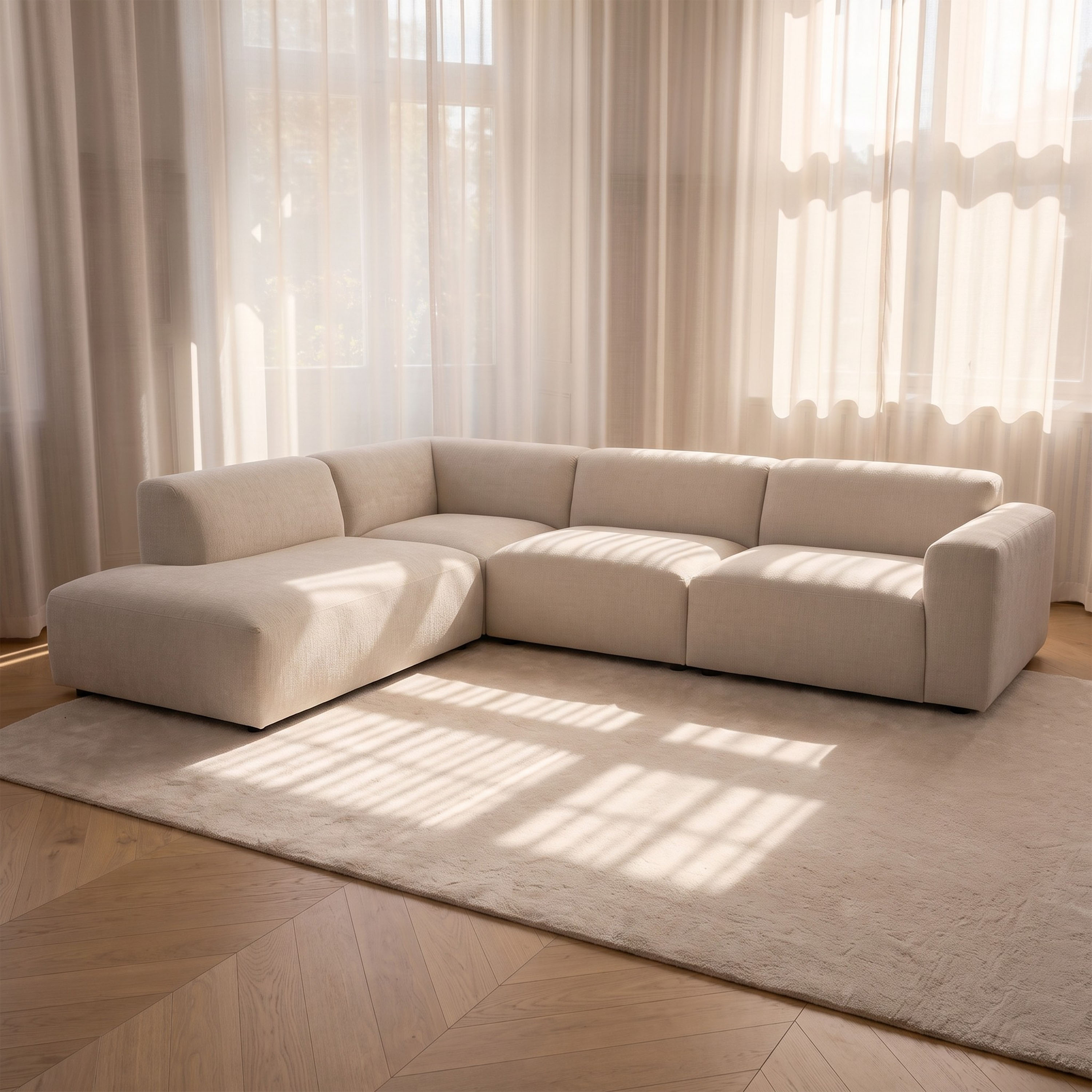 Thalia Hjørnesofa Open End Venstre Light Nature 313x245
