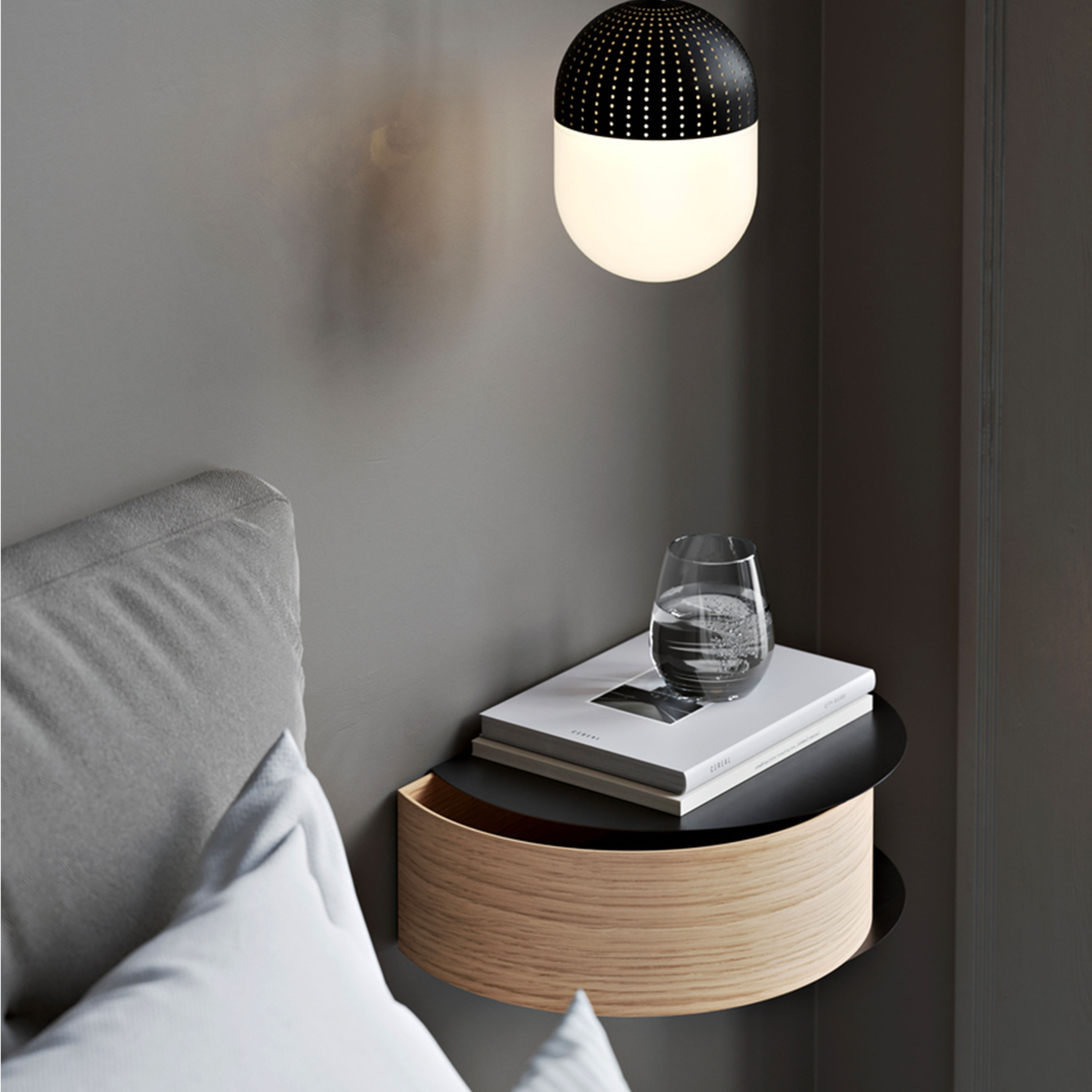 Woud Wallie Yöpöytä Tammi/Harmaanbeige