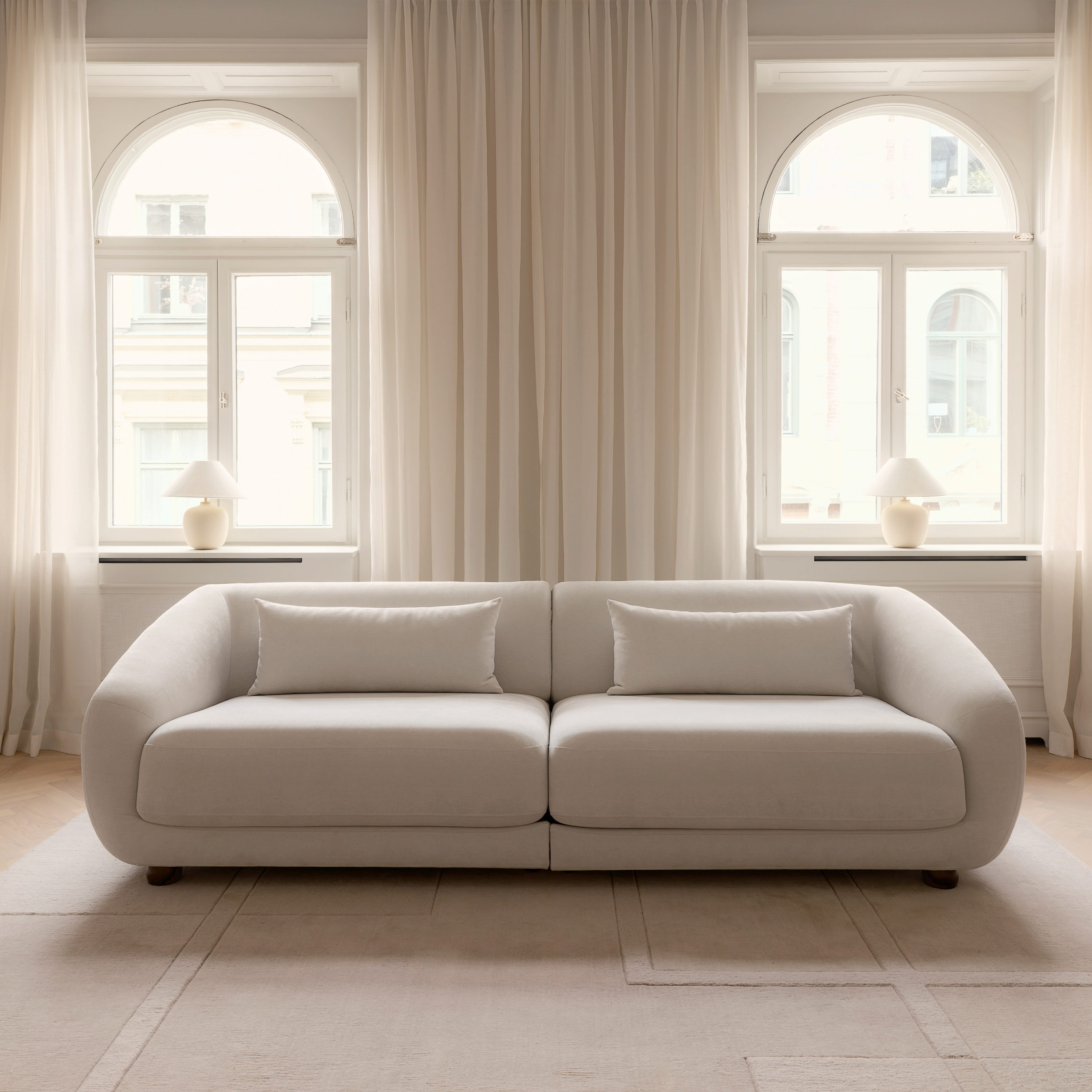 Sleepo Collection Alba 3-sits Soffa Beige 258cm
