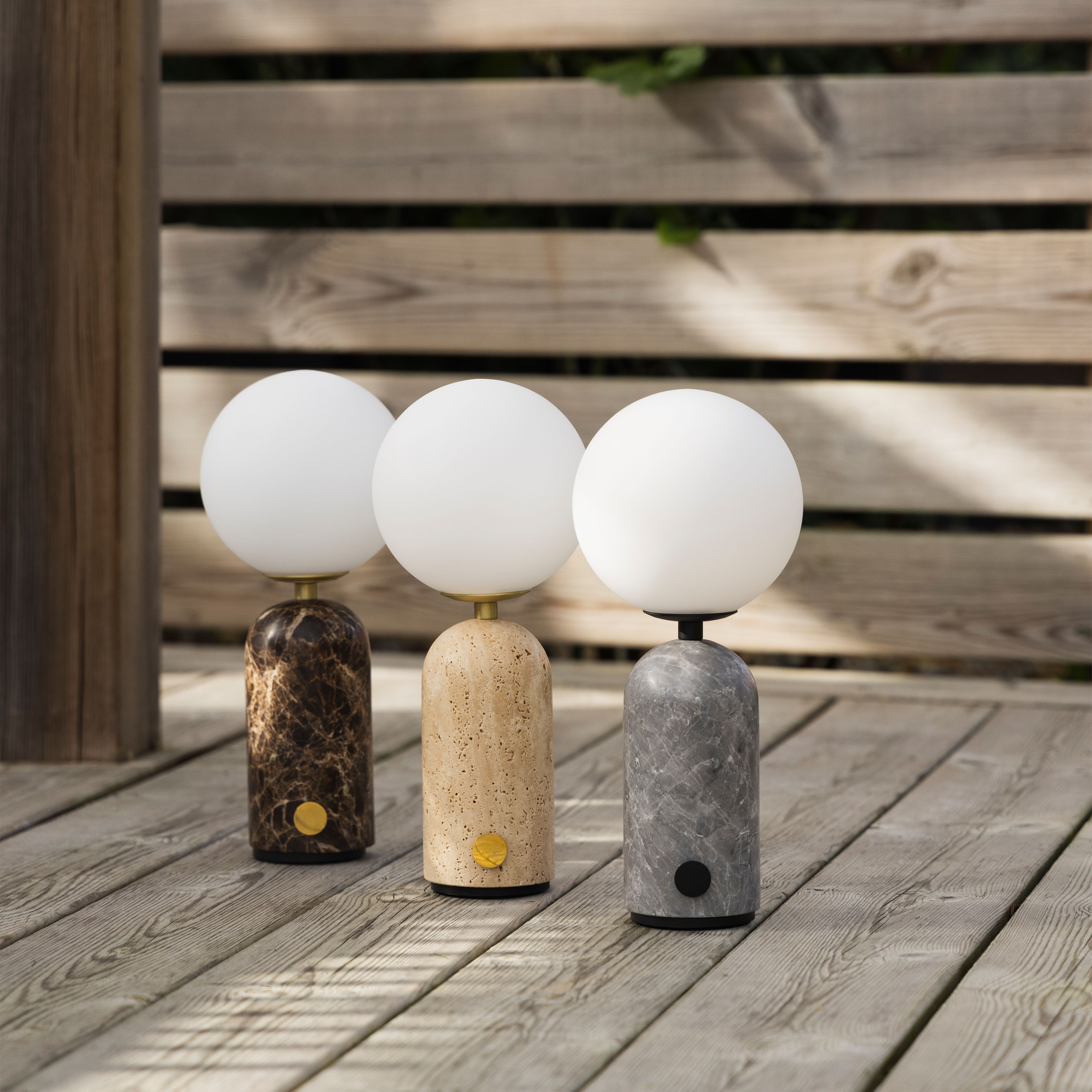 Globen Lighting Torrano Bærbar Bordlampe Brun Marmor