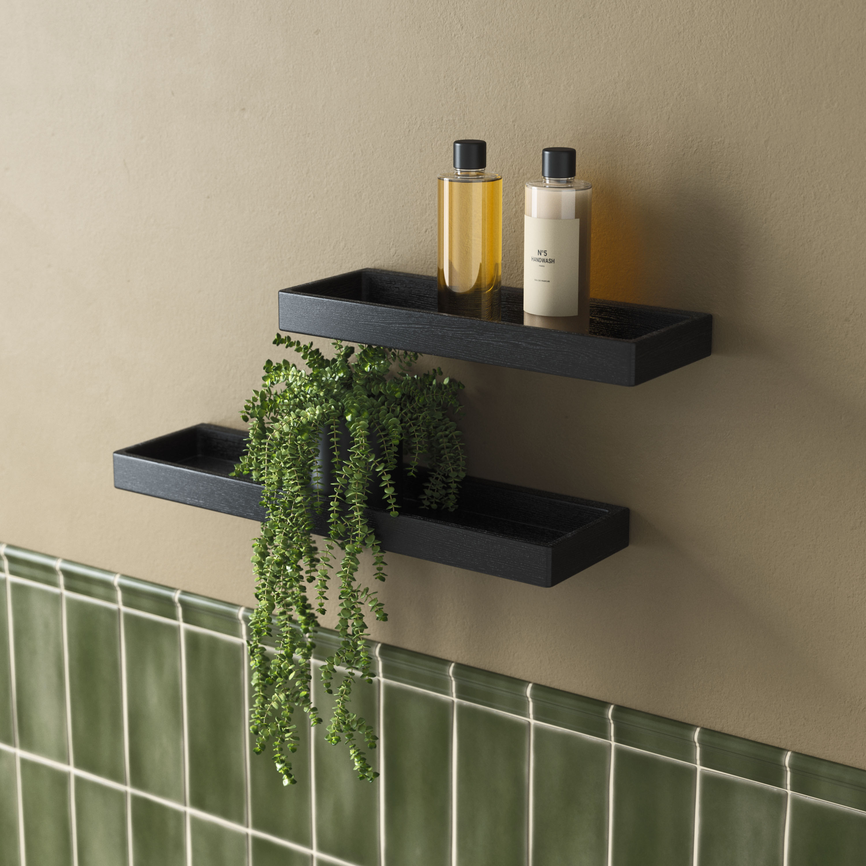 Andersen Furniture Shelf 10 Seinähylly Musta Pyökki 32x12