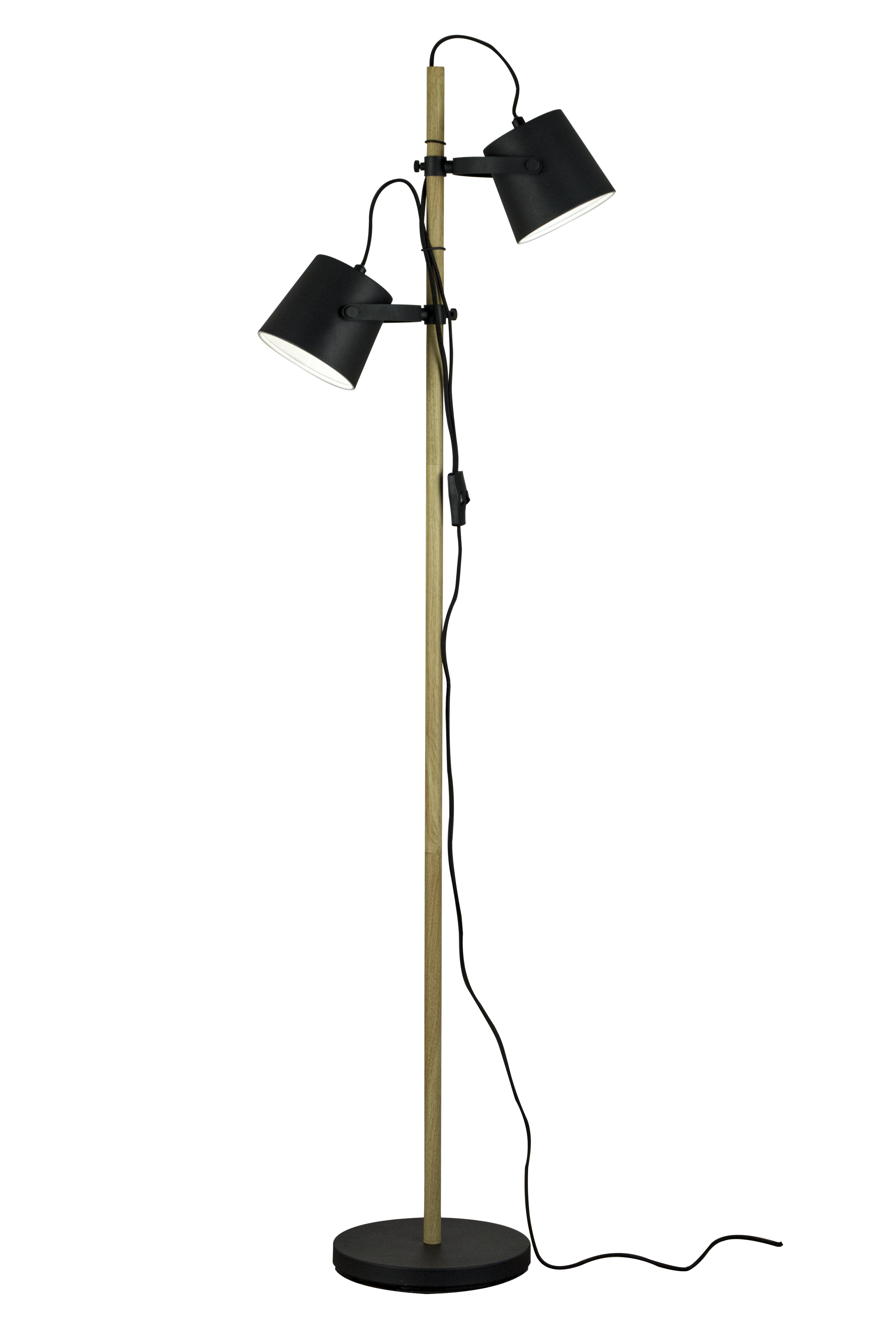 Aneta Lighting - Malva Golvlampa Svart/Natur