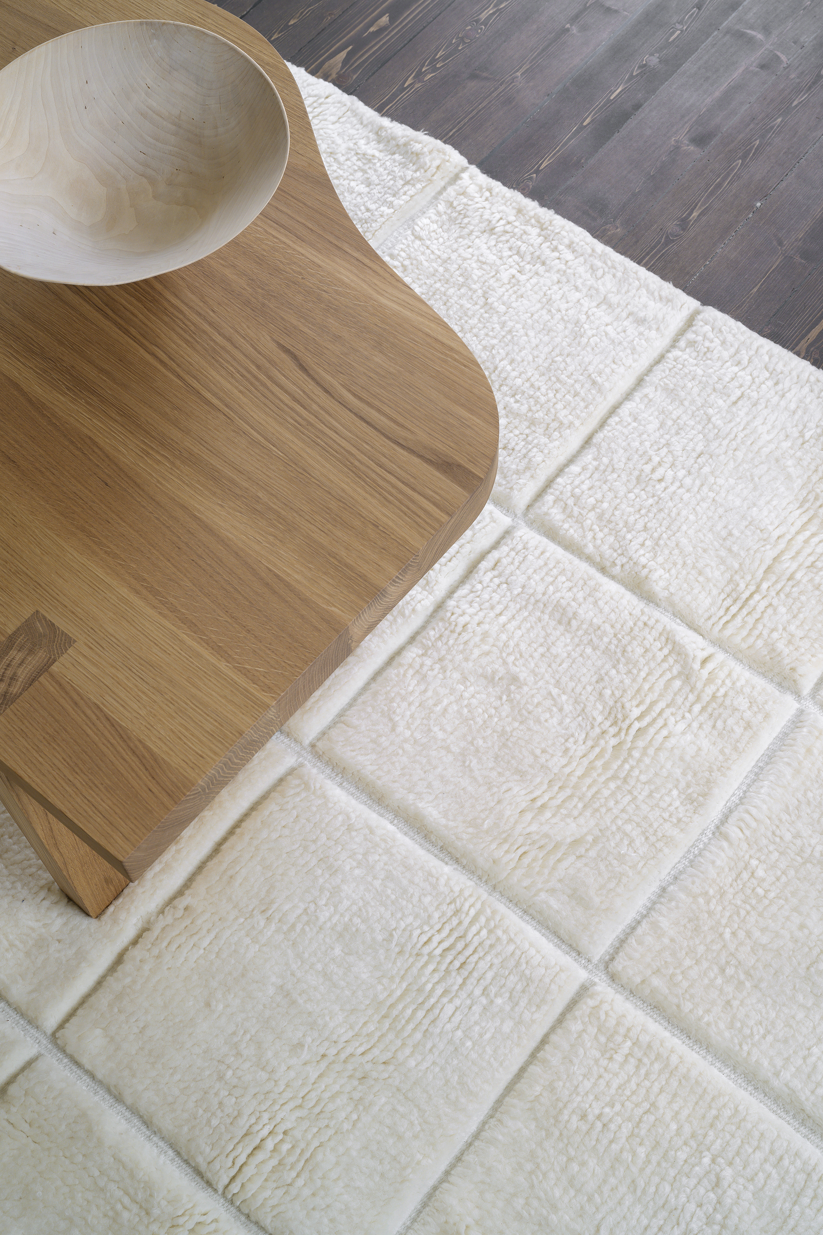 Layered Piet Checked Ullmatta Bone White 180x270