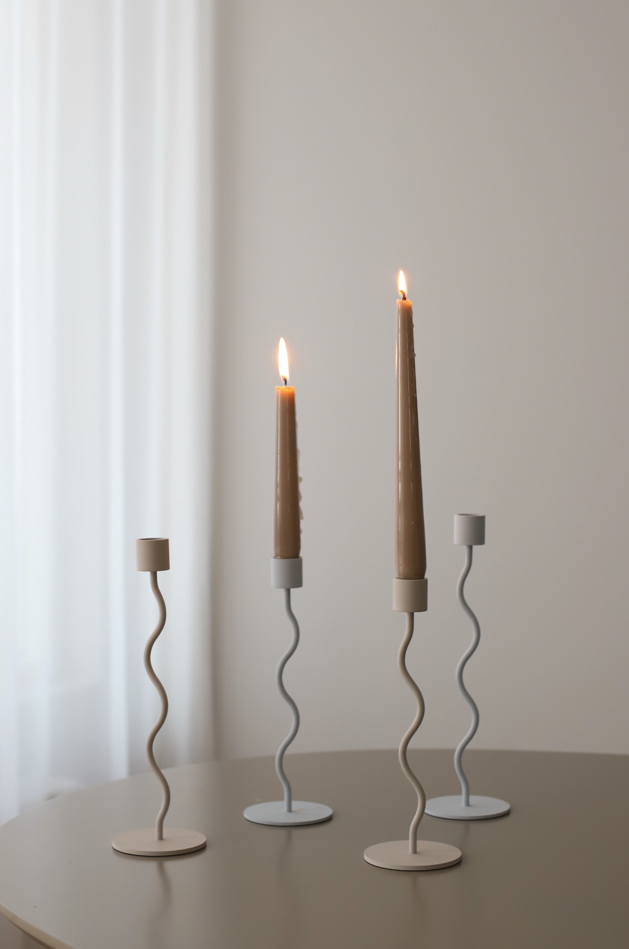 Cooee Design Curved Ljusstake Pale Blue 26cm