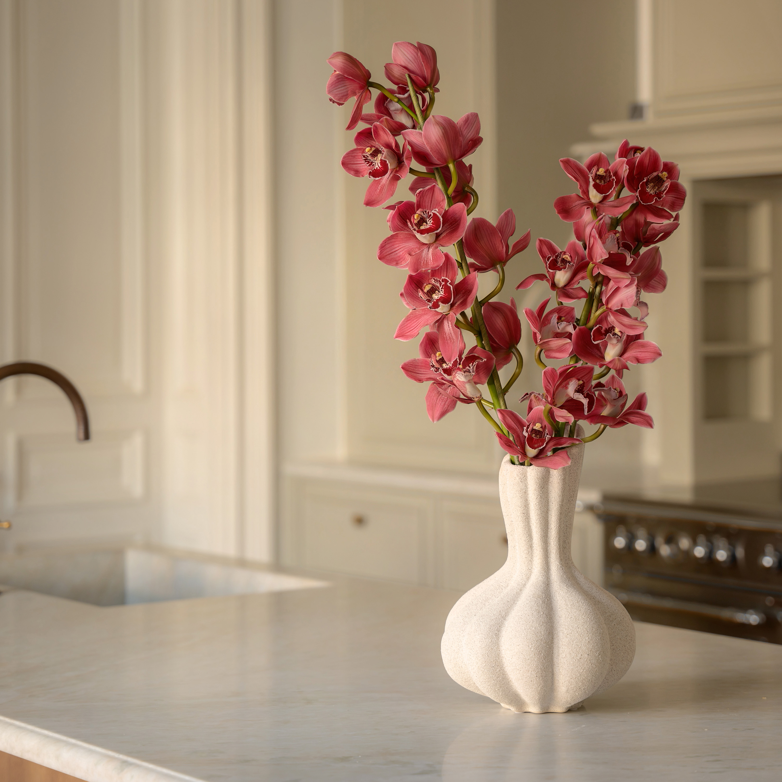 Sleepo Collection Dahlia Maljakko White Melange 30cm