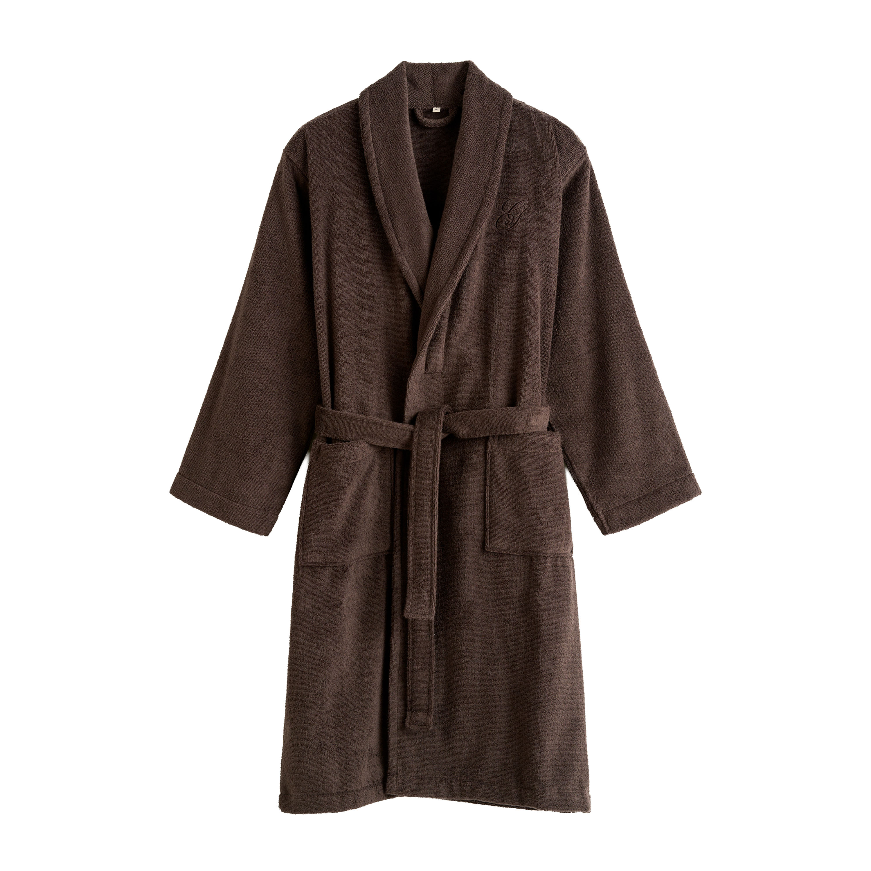 Embroidery Morgenkåpe Deep Brown Medium