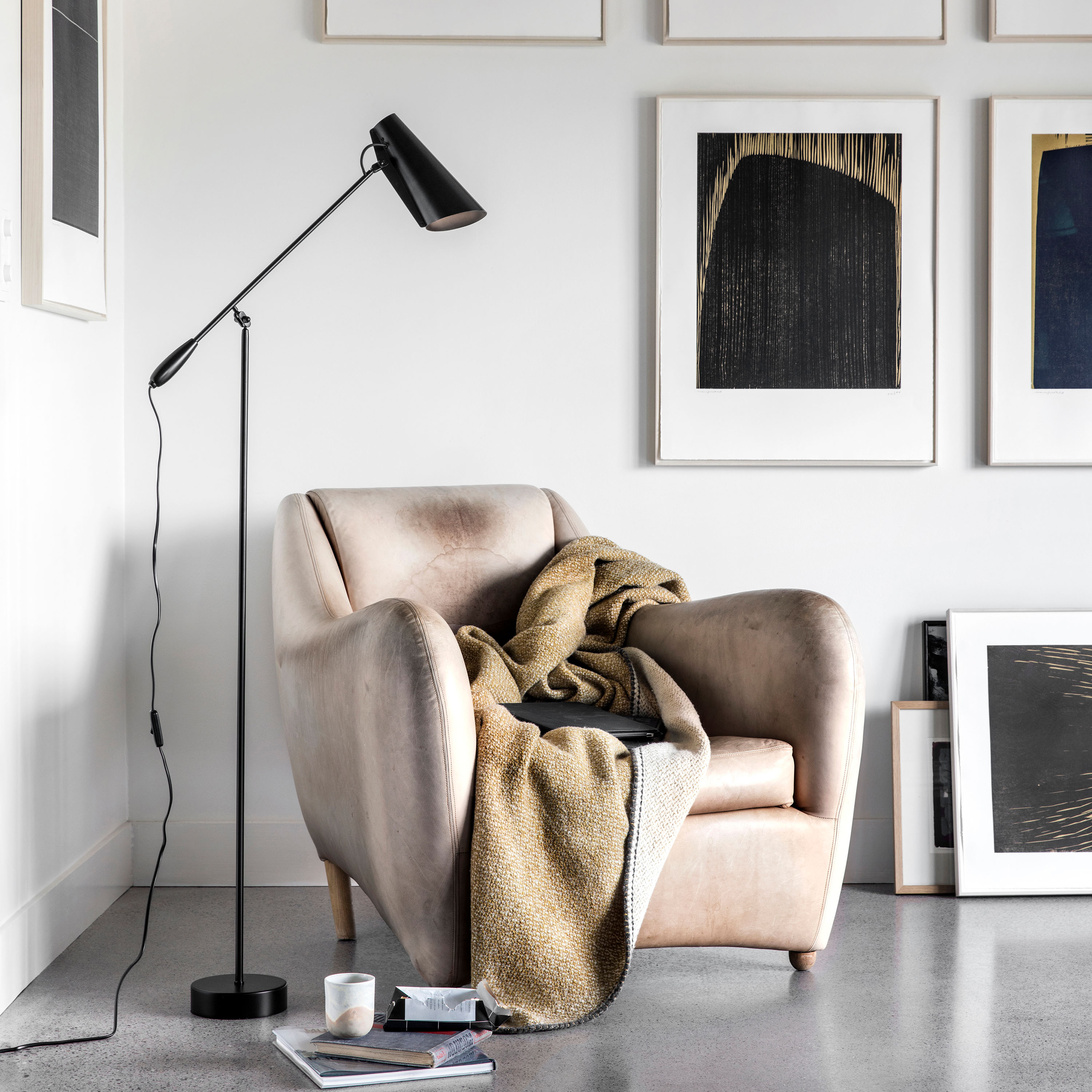 Northern Birdy Gulvlampe Black/Black