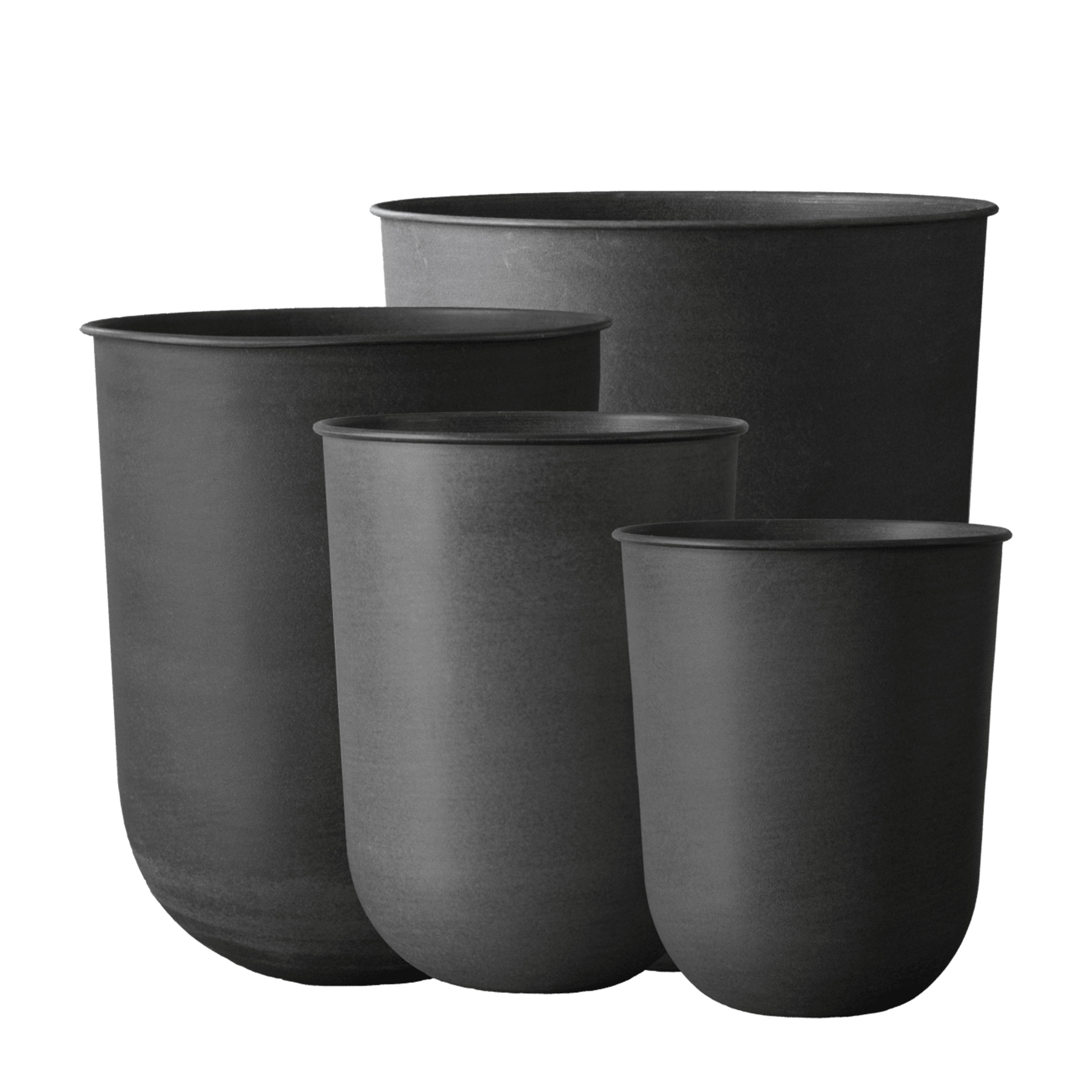 DBKD - Out Blumentopf 4er-Set Schwarz - Blumentöpfe im Freien