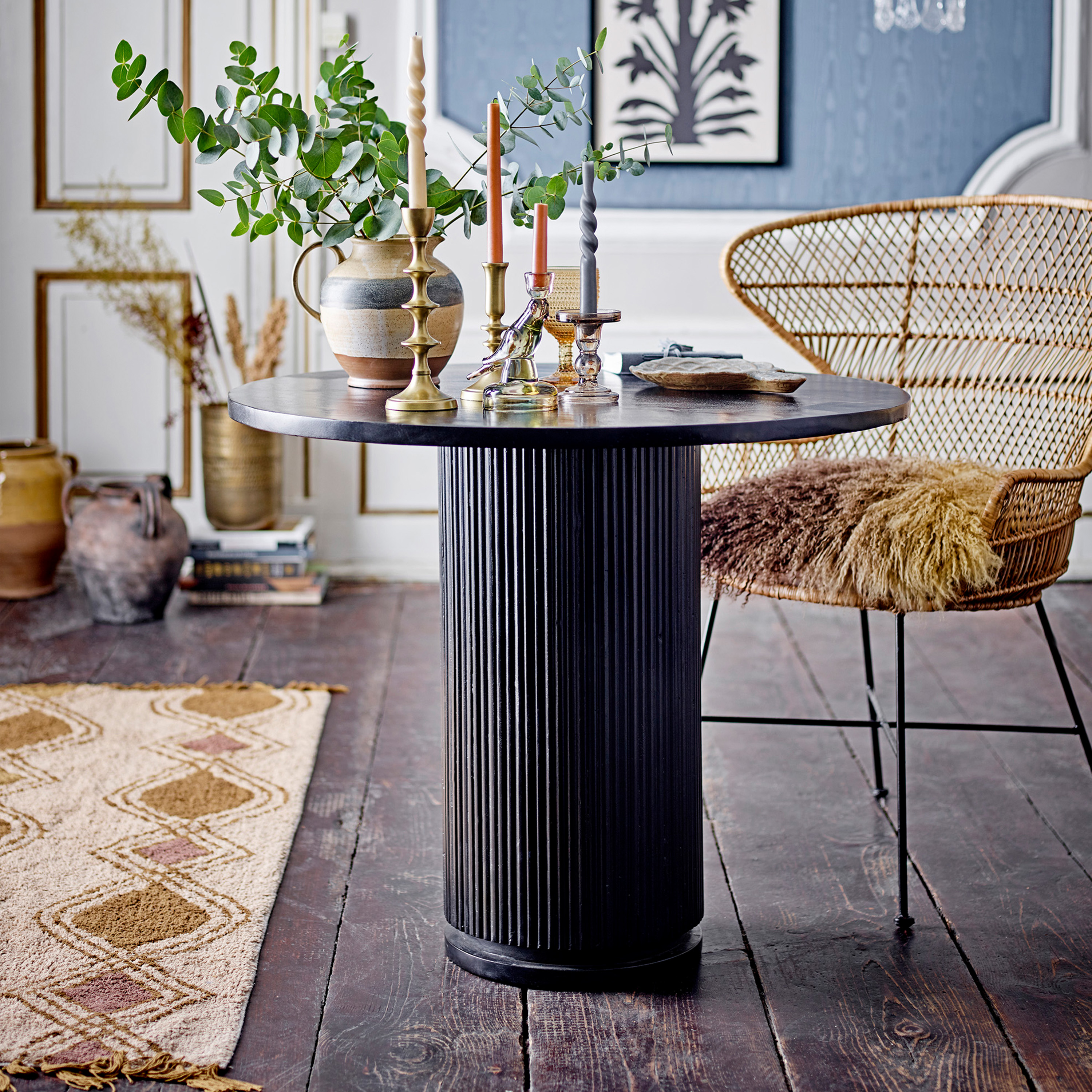 Bloomingville Porto Ruokapöytä Musta Ø90