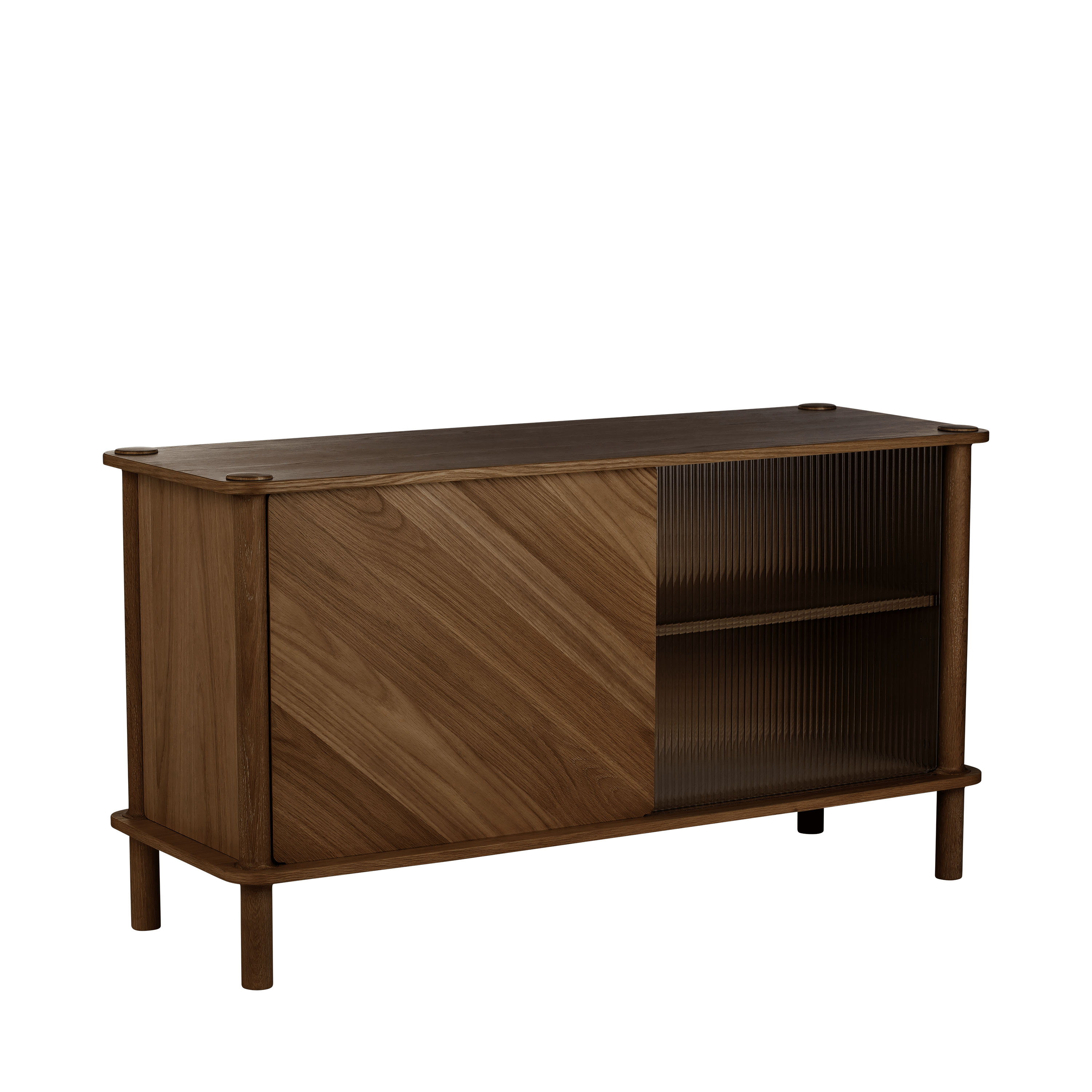 Umage Italic Sidobord 1 Dörr/1 Glasdörr Dark Oak 135cm