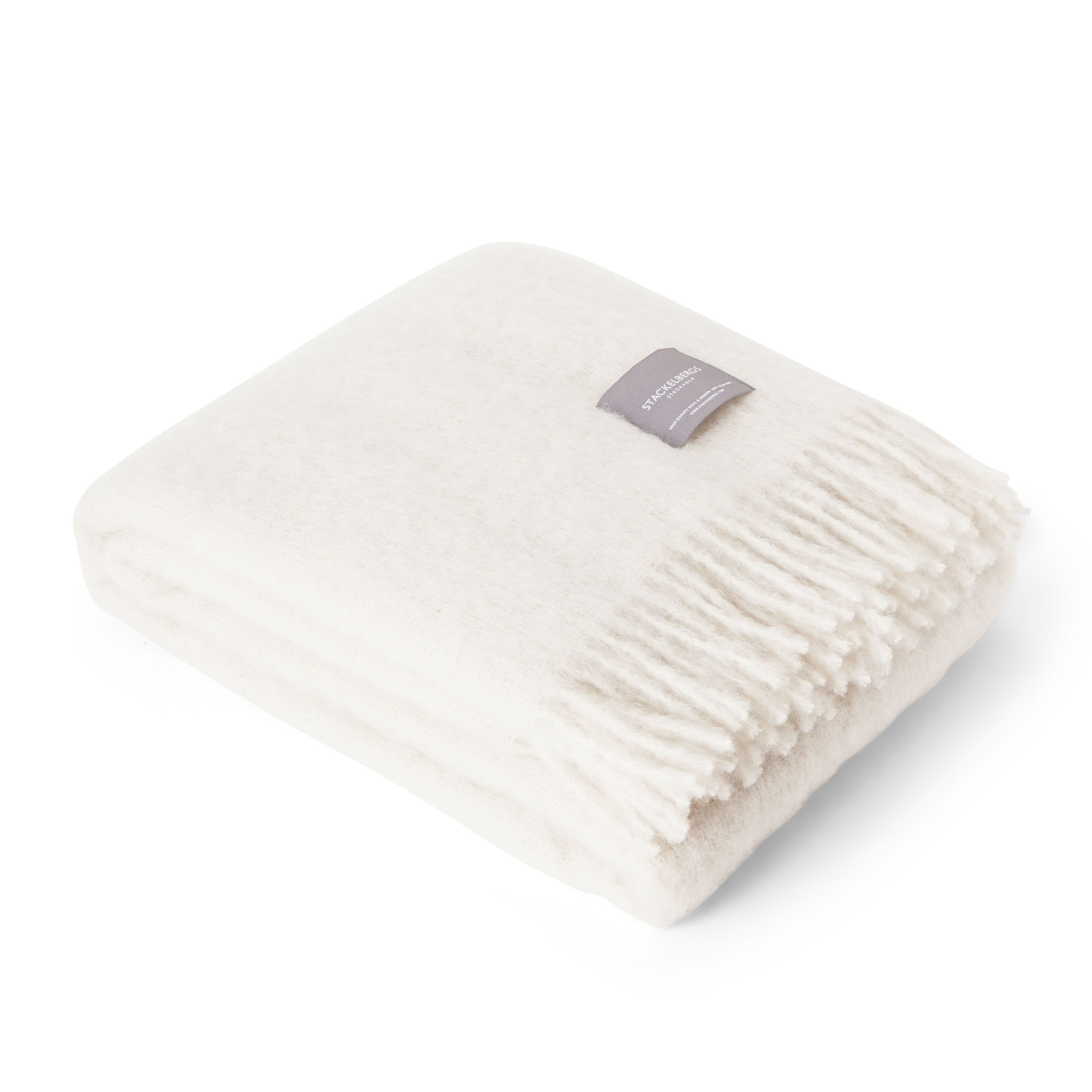 Stackelbergs - Mohair Torkkupeitto Reflection White Valkoinen - 70% Mohair, 25% Ull, 5% Nylon - Huovat