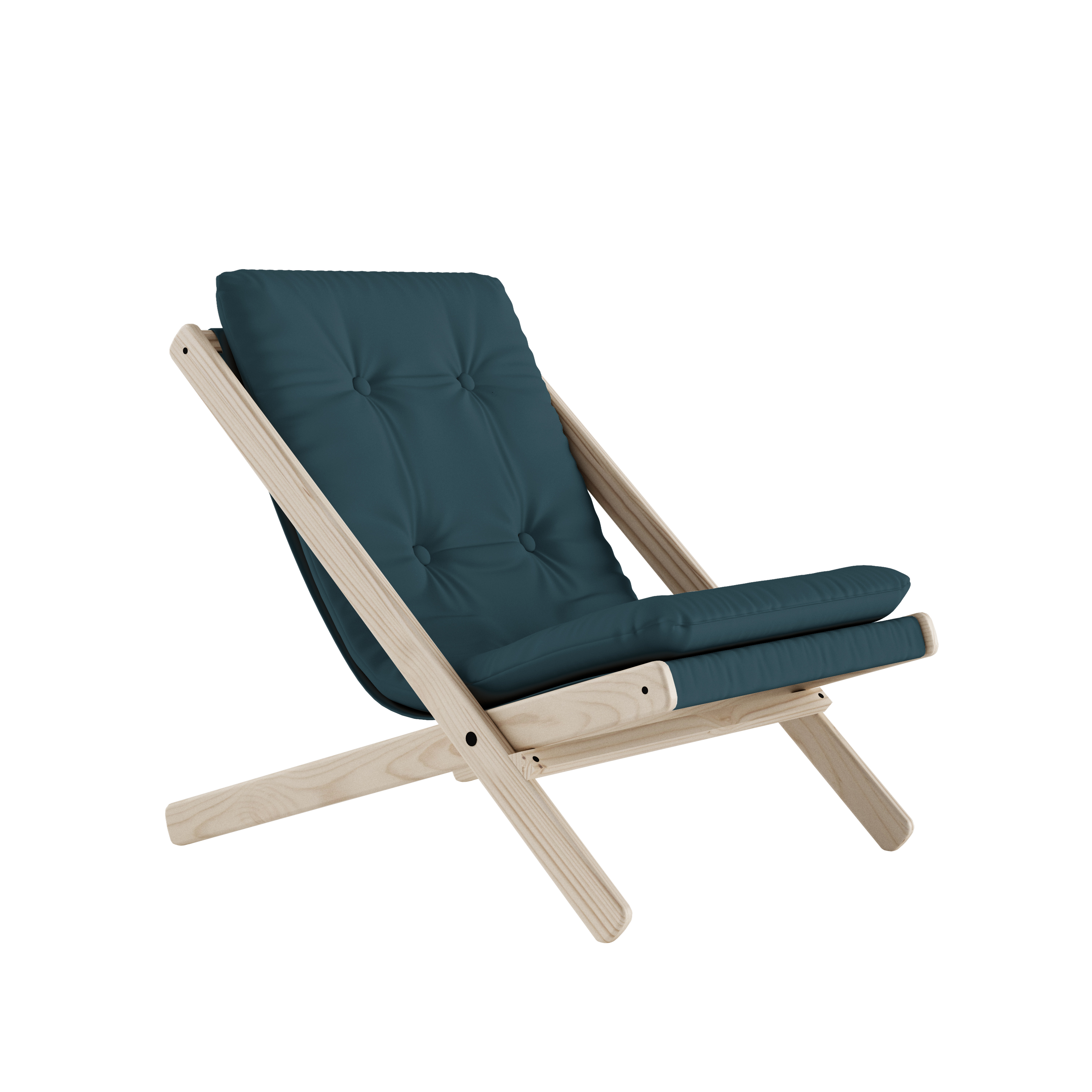 Karup Design - Boogie Loungestol Natur/Petrol Blue - Blå