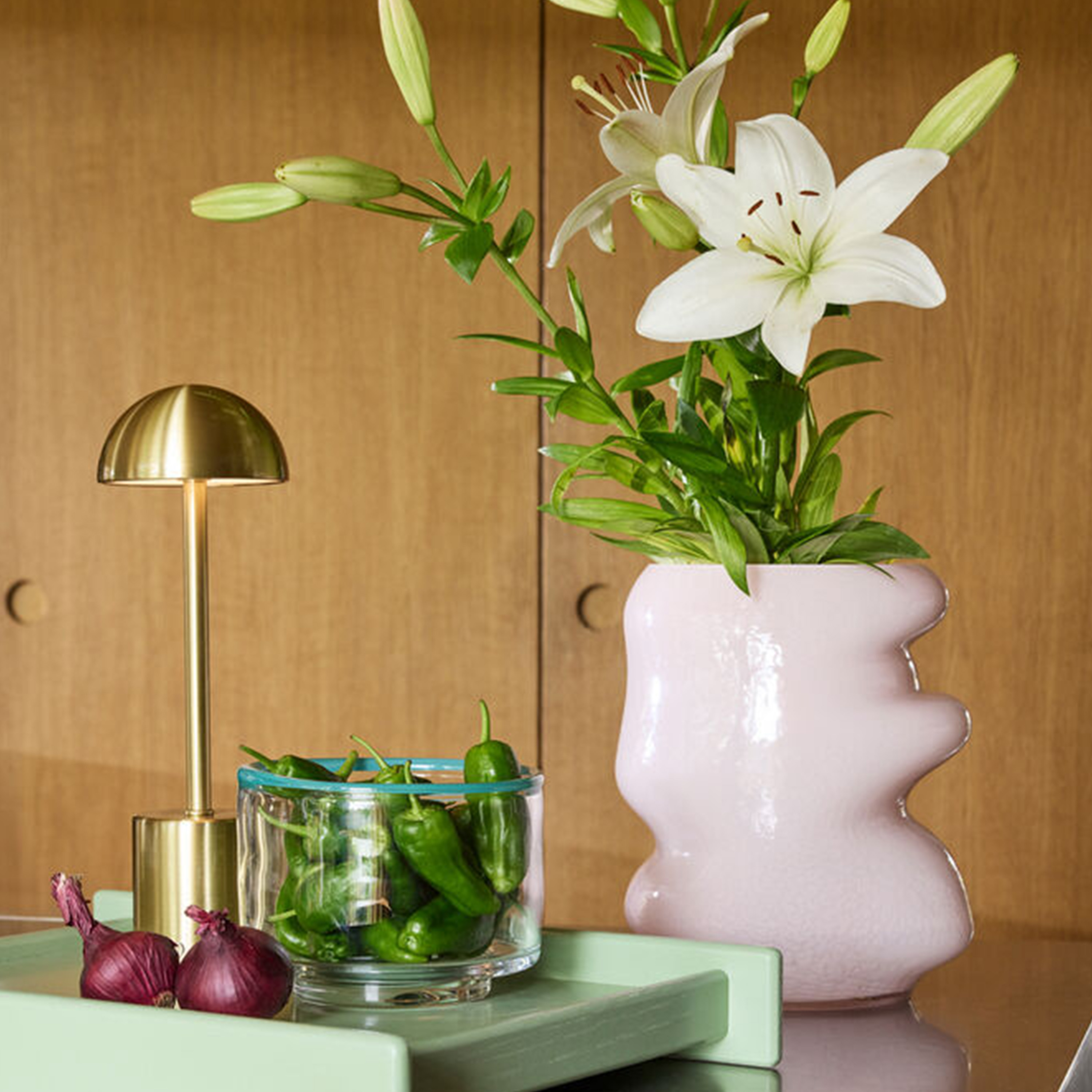 Hübsch Lote Vase Light Pink 25cm