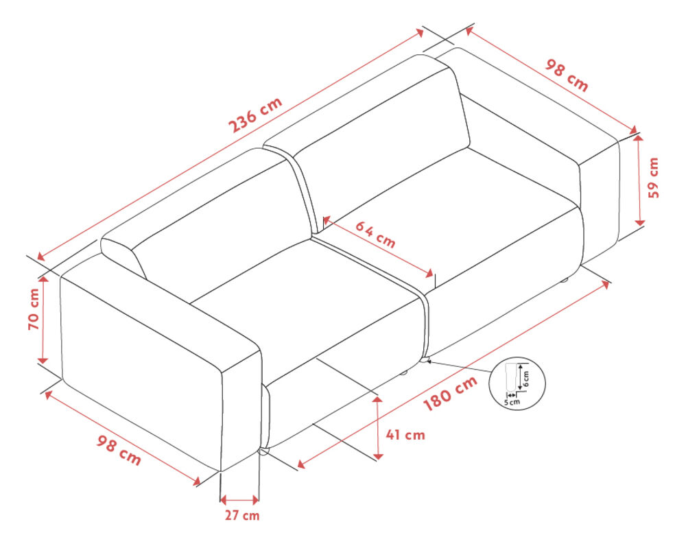 Rowico Home Willard 3-Sitzer Sofa Beige