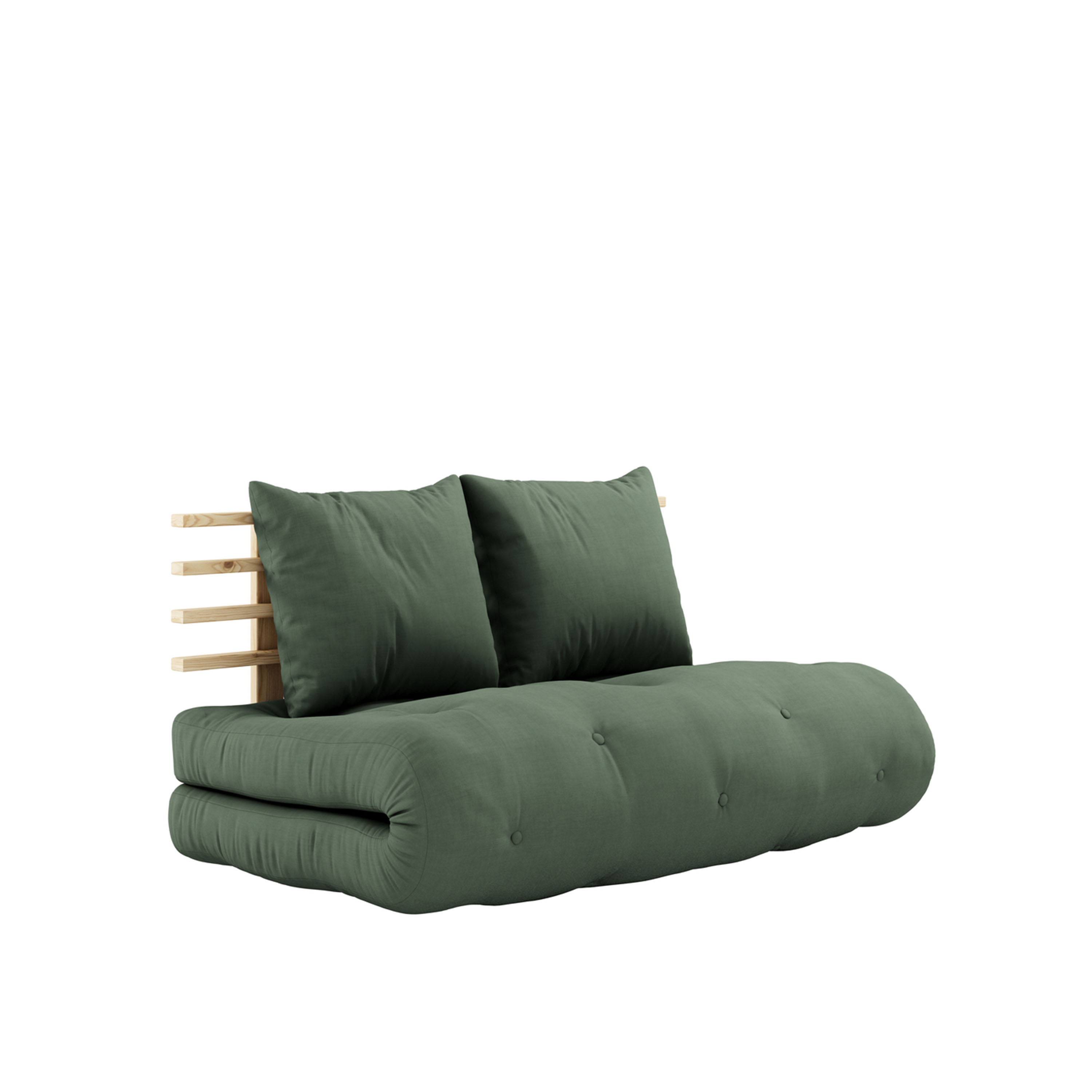 Shin Sano Vuodesohva Luonnonvärinen/Oliivinvihreä 140cm