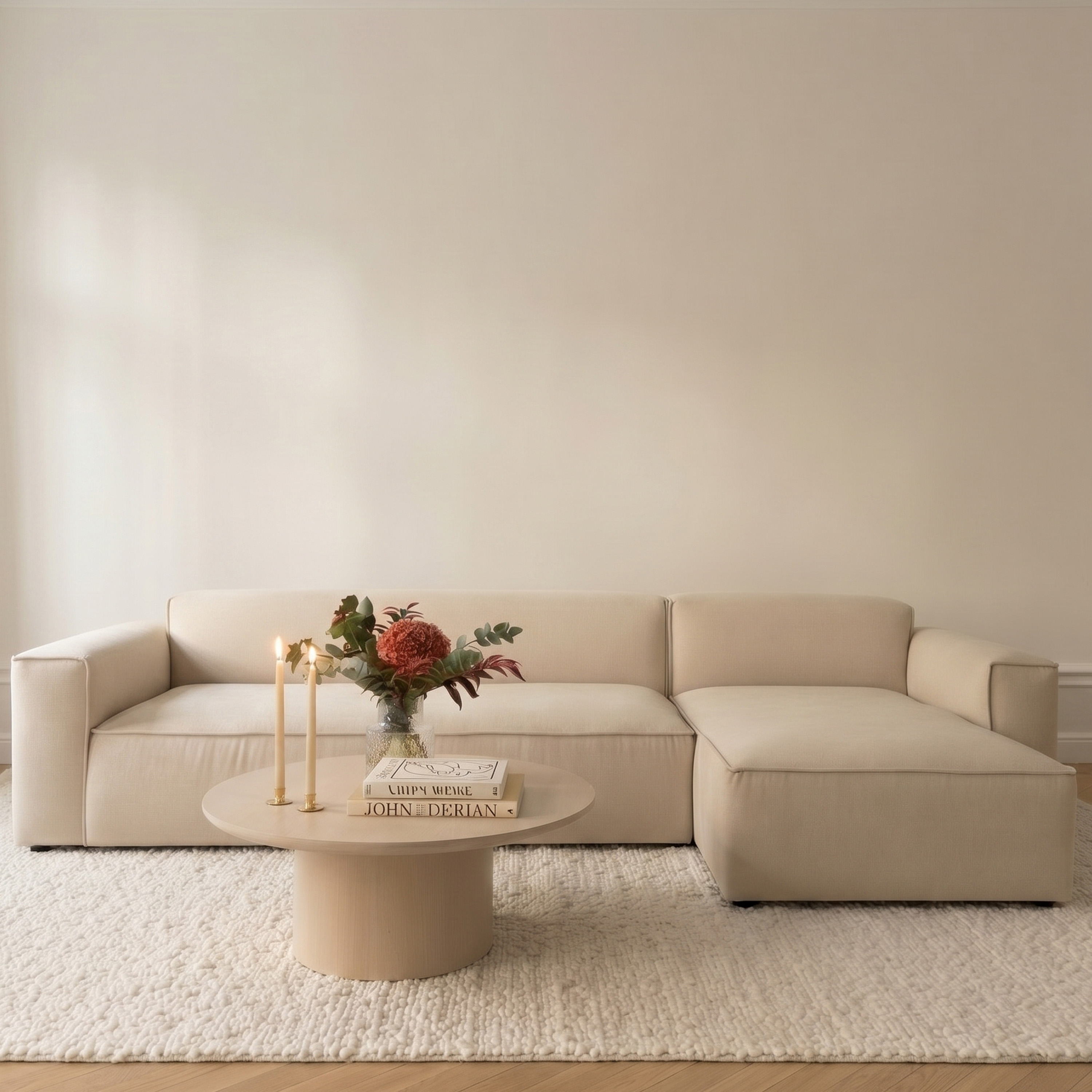 Sleepo Collection Bobbie 4-sits Divansoffa Höger Beige 322cm