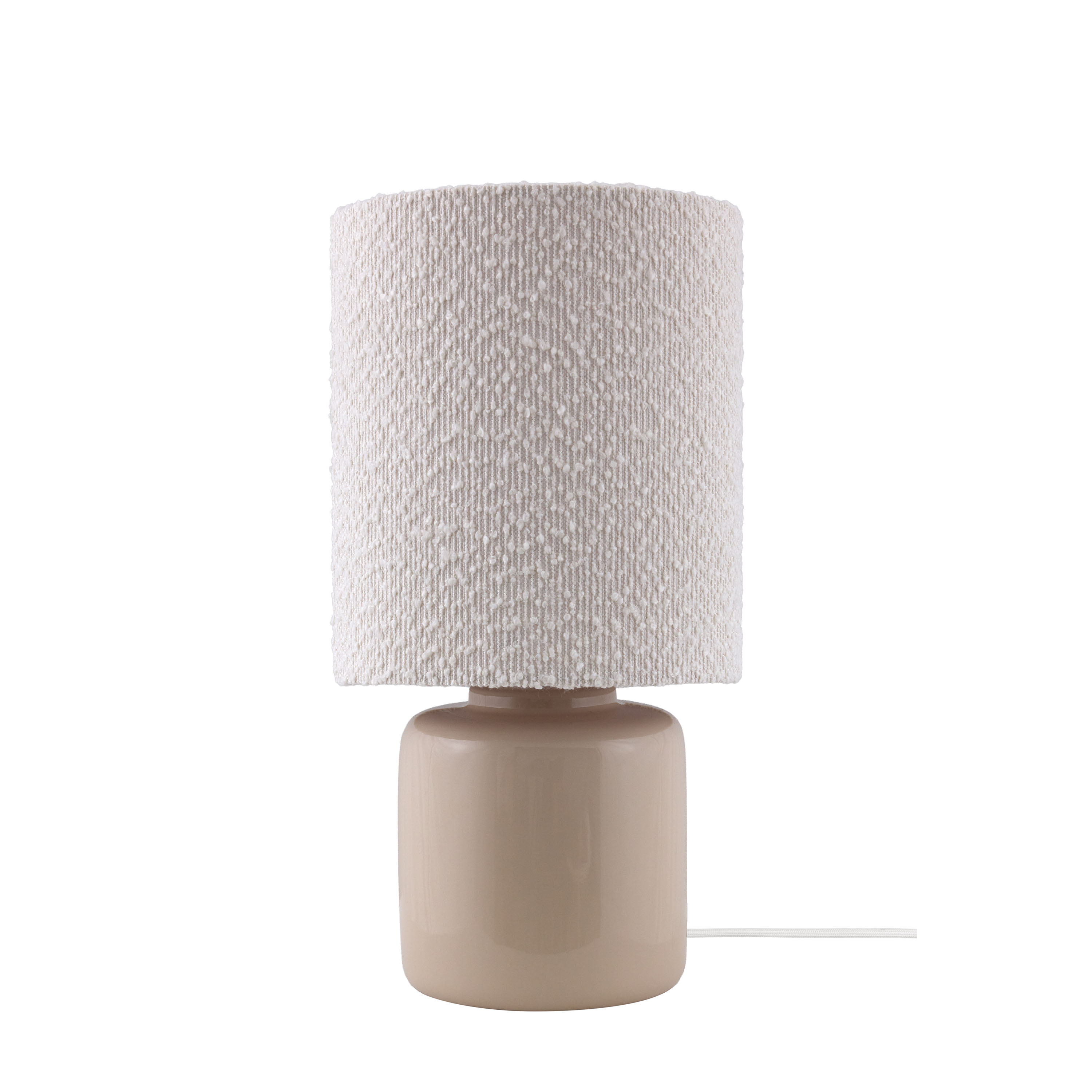 Florian Bordlampe Hvit Bouclé/Beige 39cm