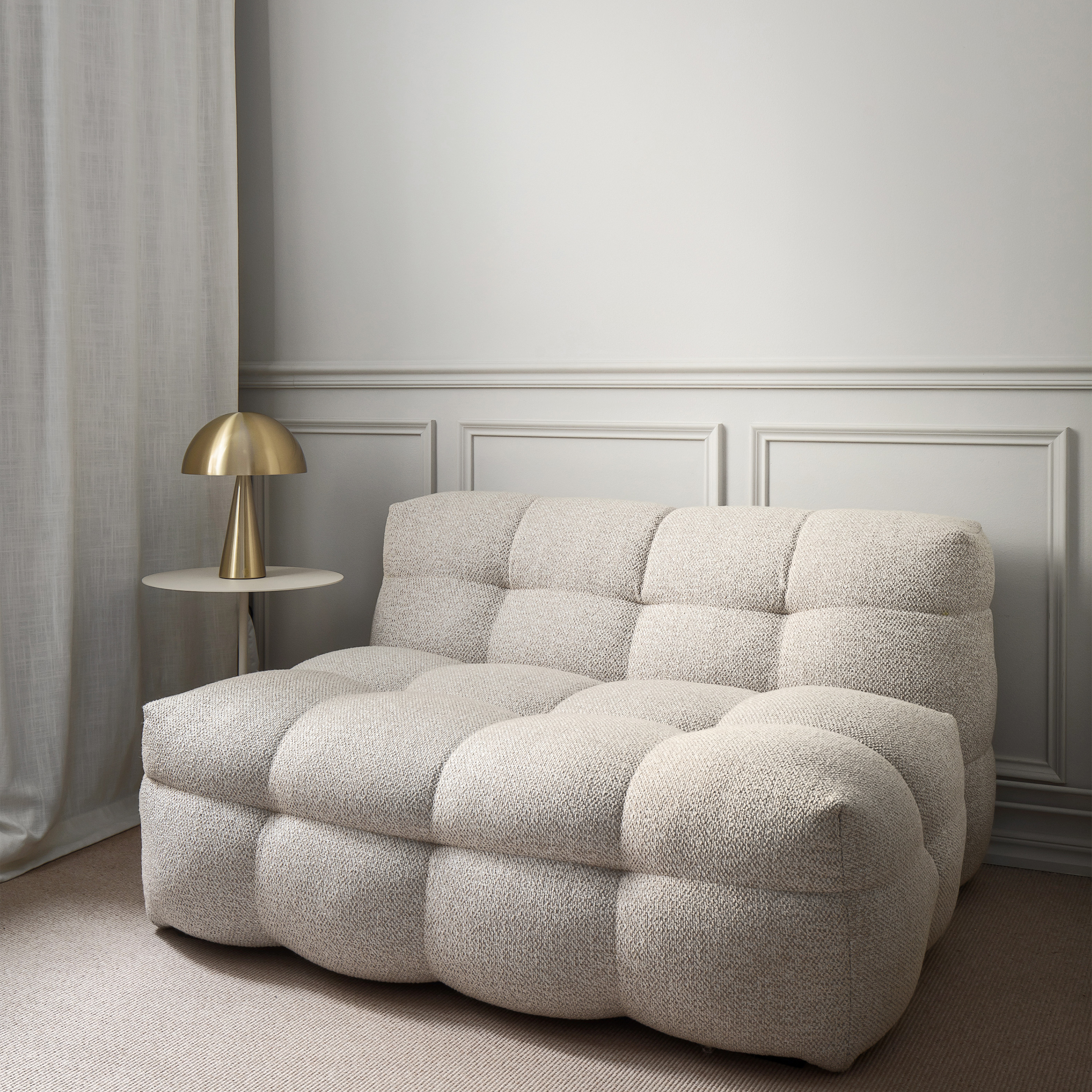 Billie Loungestol Beige Bouclé 120cm