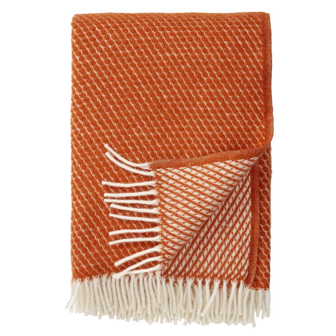 Klippan Yllefabrik - Velvet Ullpläd Rost - Orange