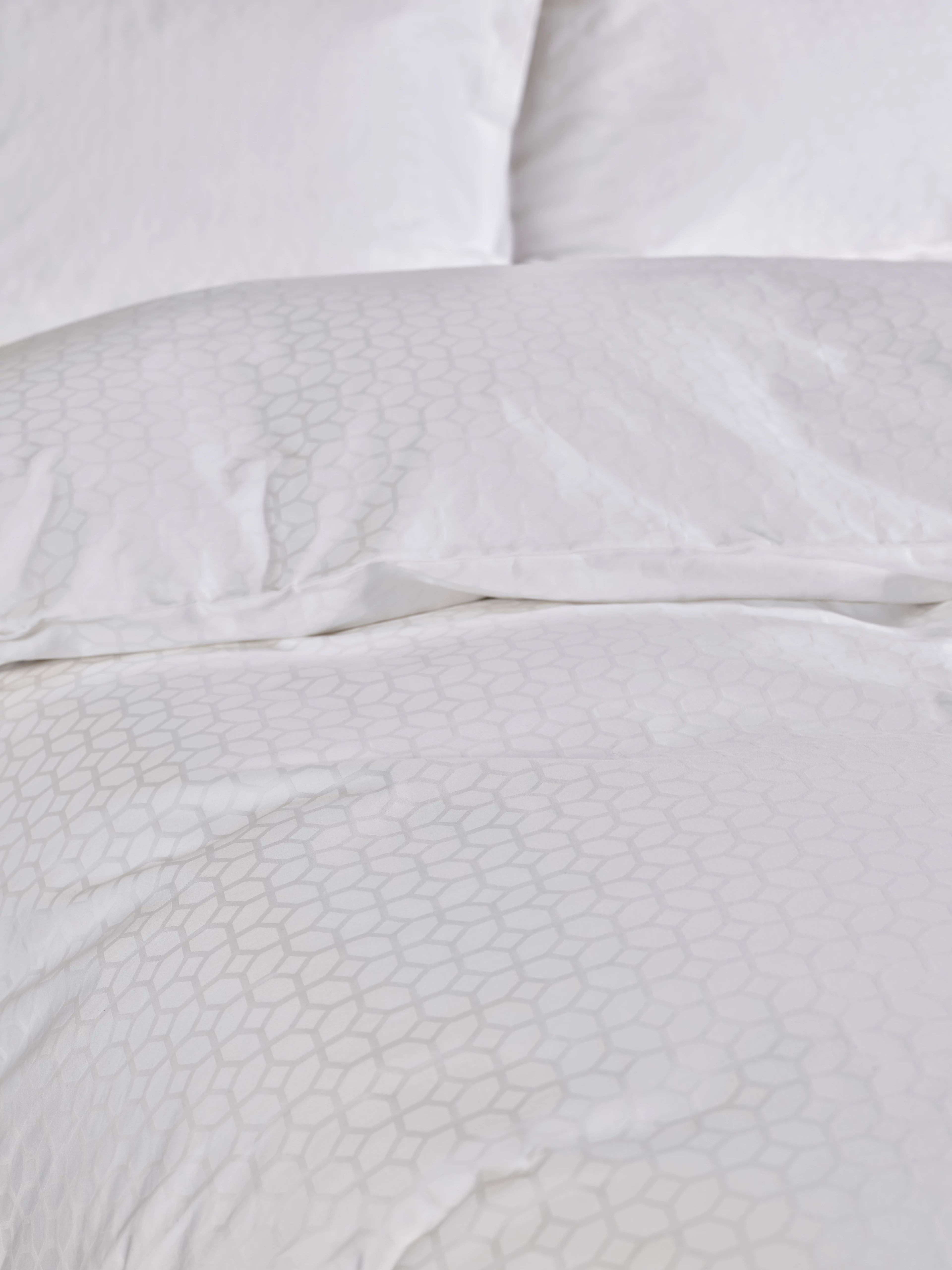 Tempur Satin Luxe Jacquard Pussilakanasetti Valkoinen 150x210