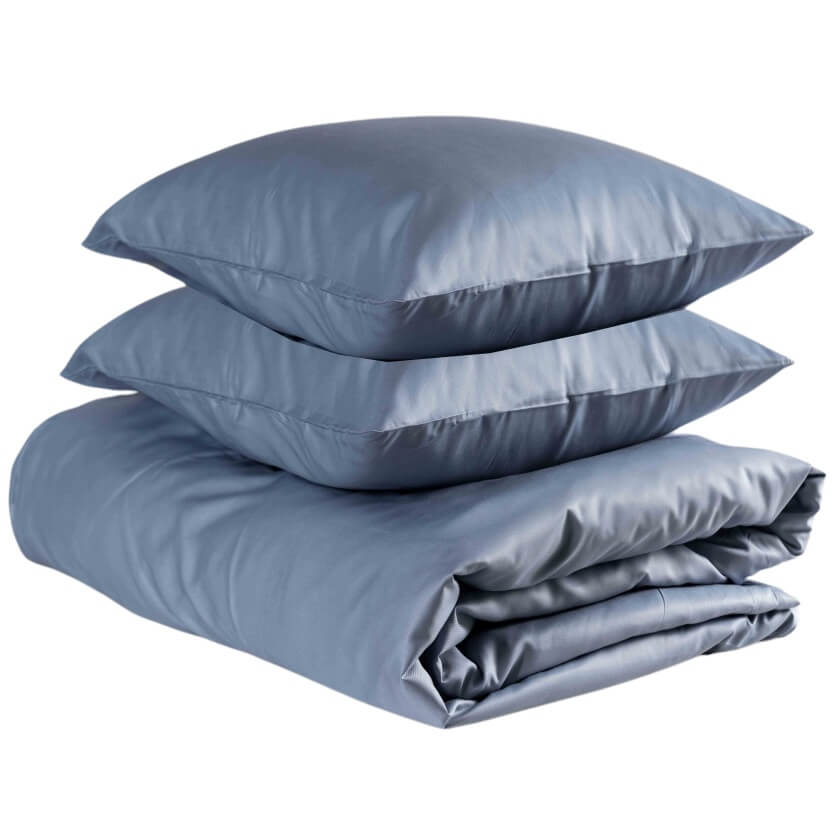Bamburino - Bettbezug-Se Bambus Himmelblau Doppelgröße 220x220x/50x60