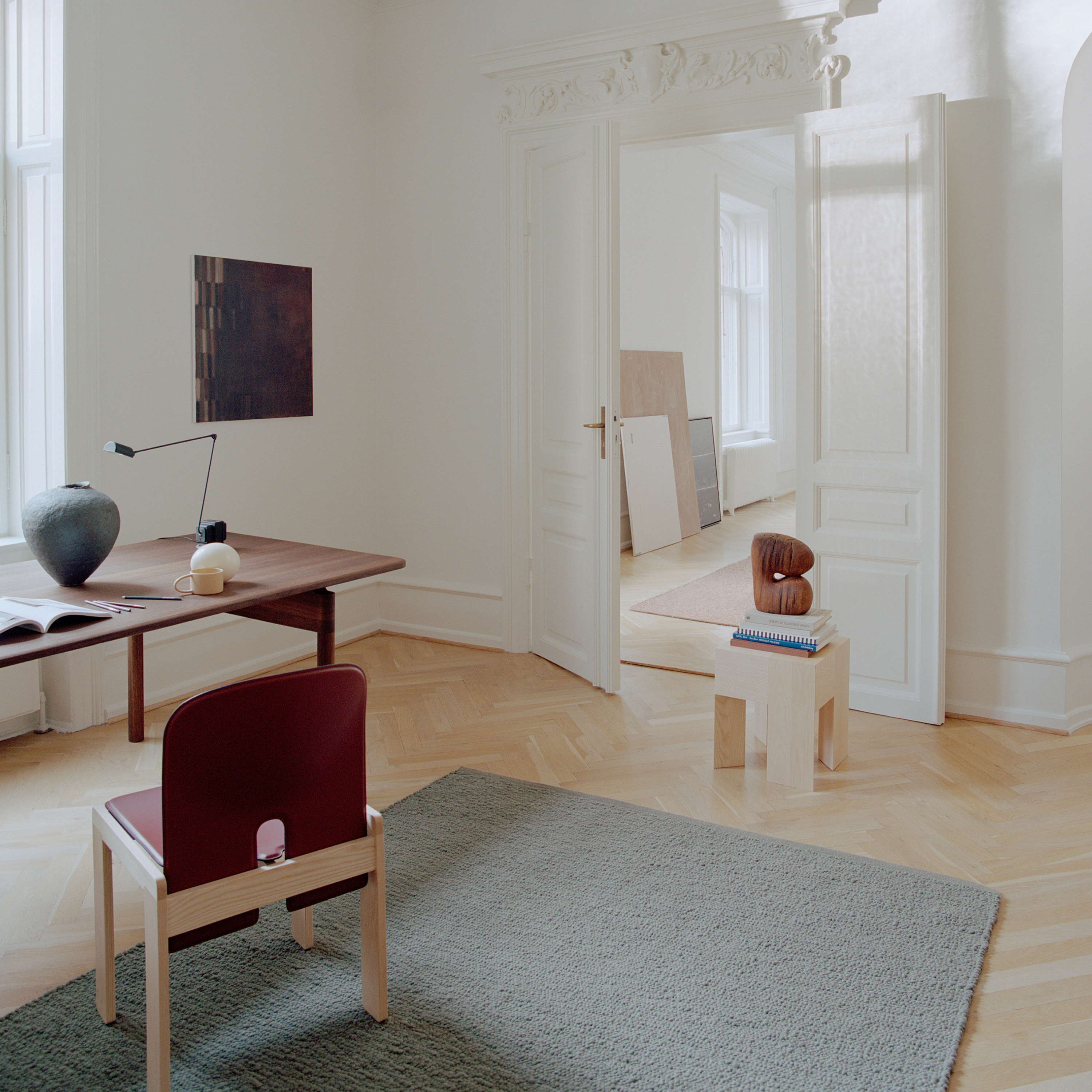 Linie Design Pebbled Poem Wollteppich Moss 200x300