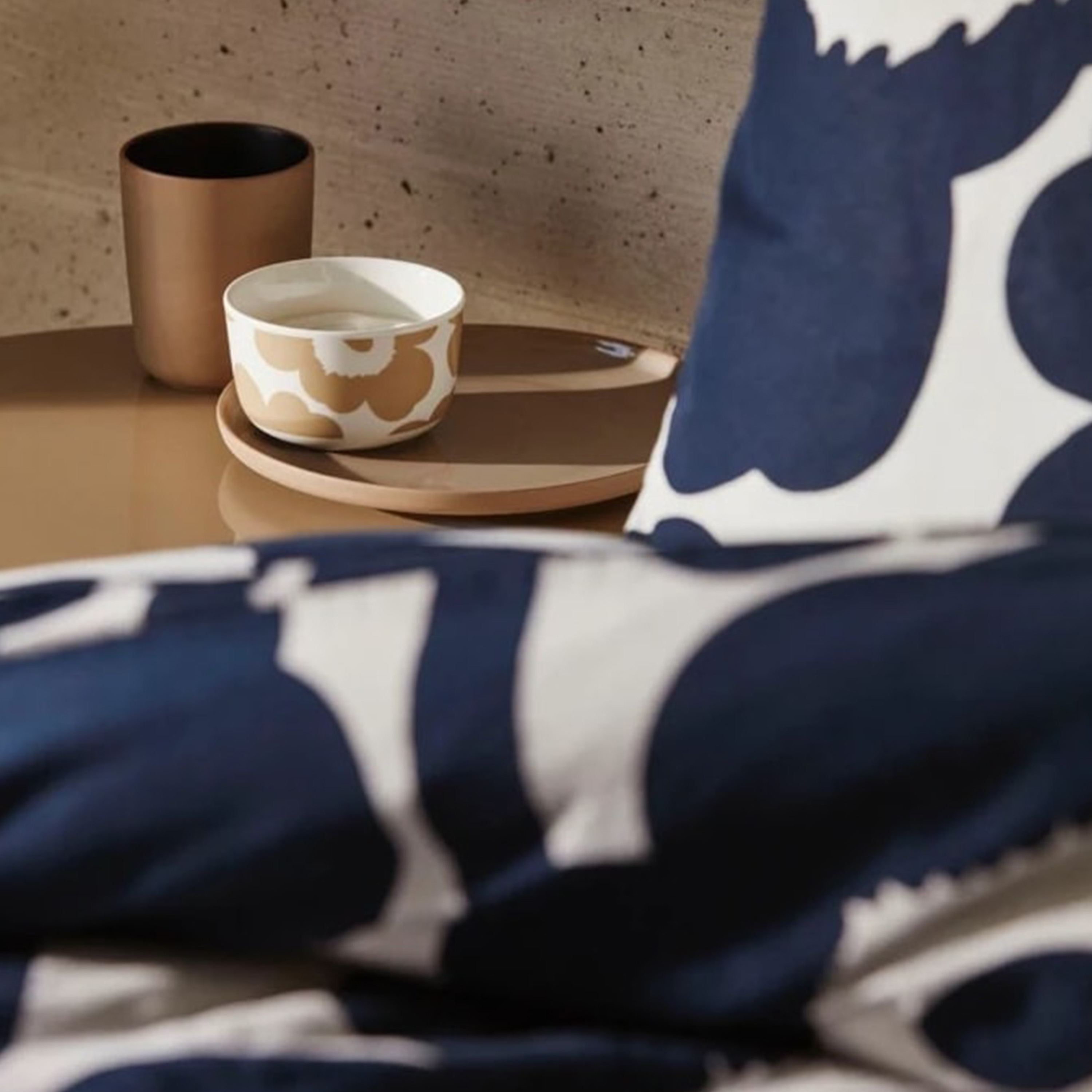 Marimekko Unikko pussilakana puuvilla / pellava tummansininen 240x220