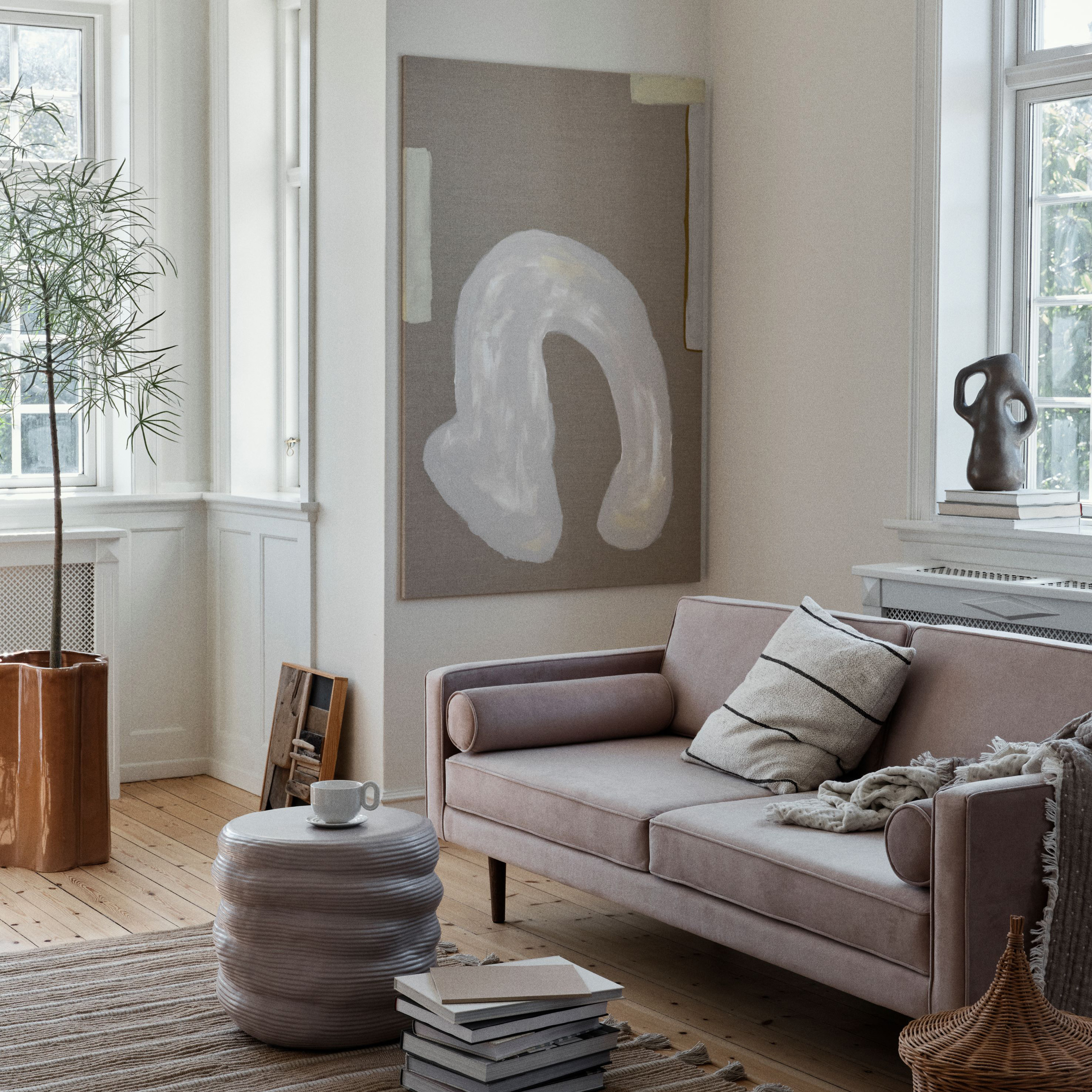 Broste Copenhagen Sigrid Kuddfodral Light Beige/Black 50x50