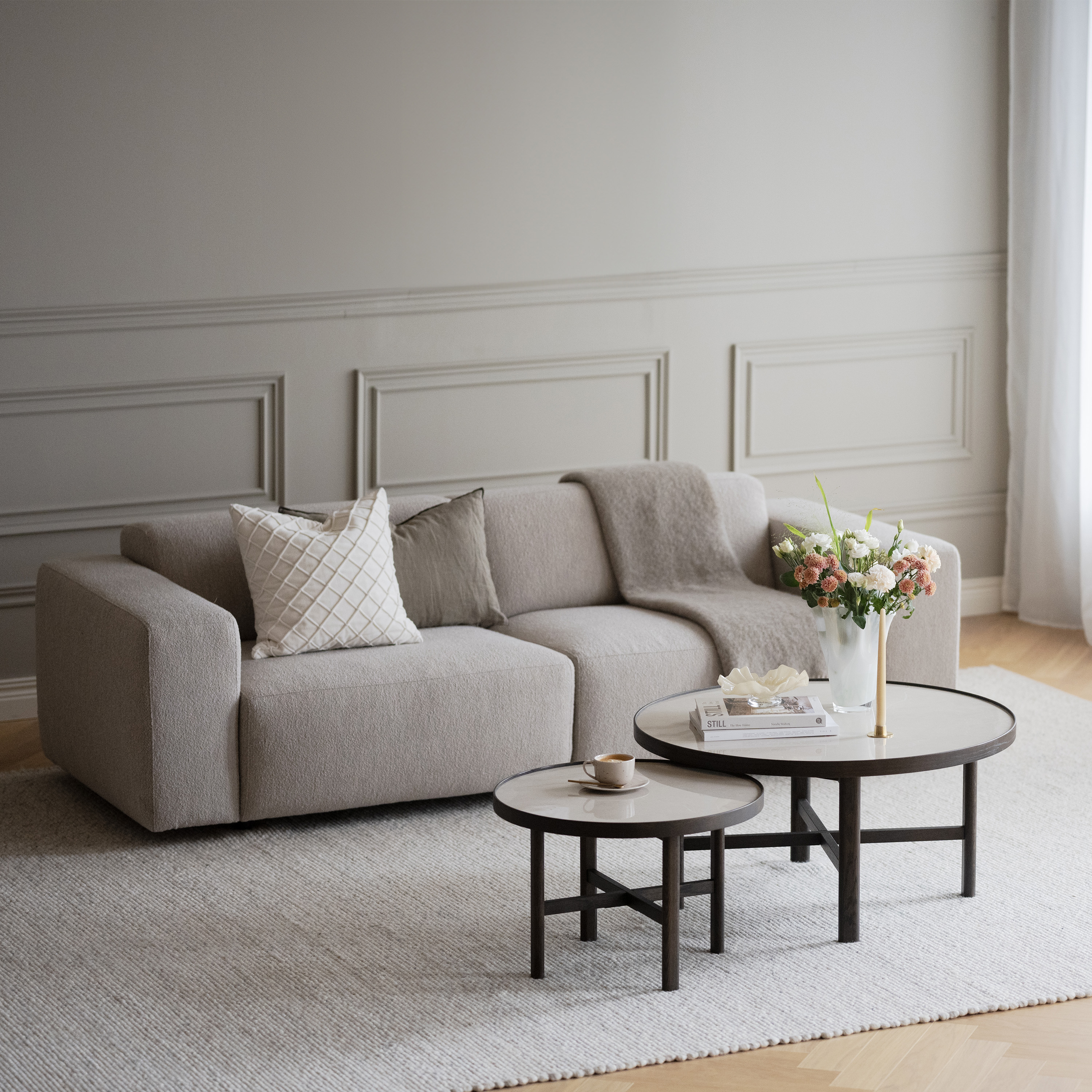 Rowico Home Marsden Couchtisch Beige/Braun Ø90