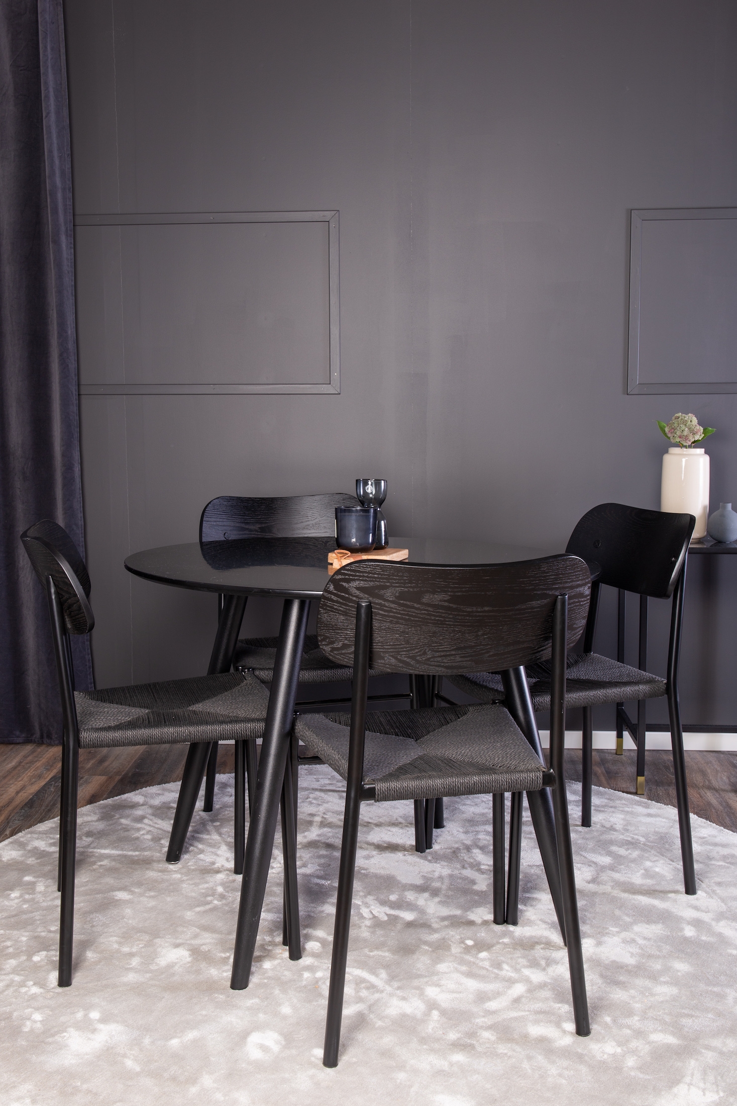 Venture Home Ellie Matstol Svart/Svart