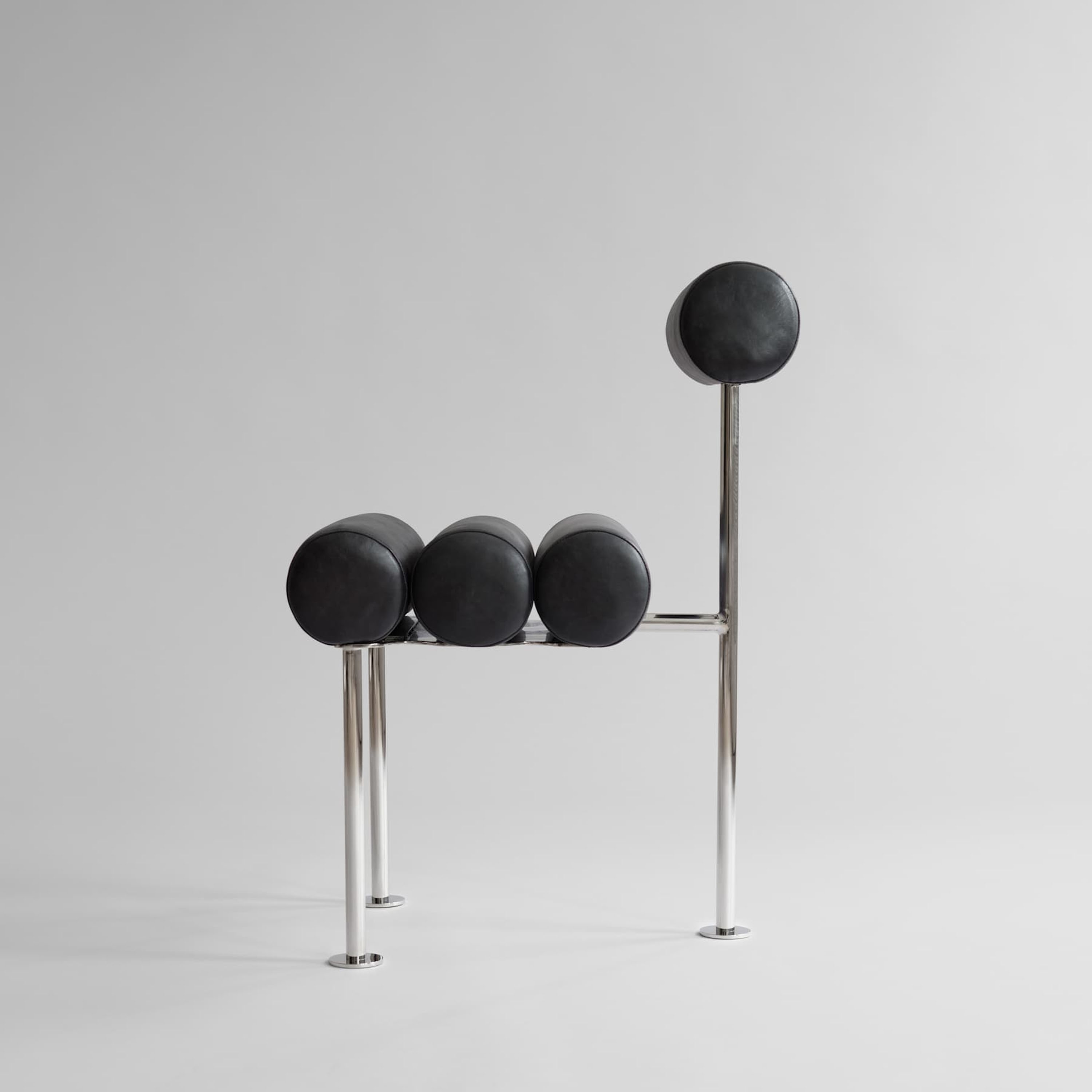 101 Copenhagen Hiro Matstol Stainless Steel/Aniline Leather Black