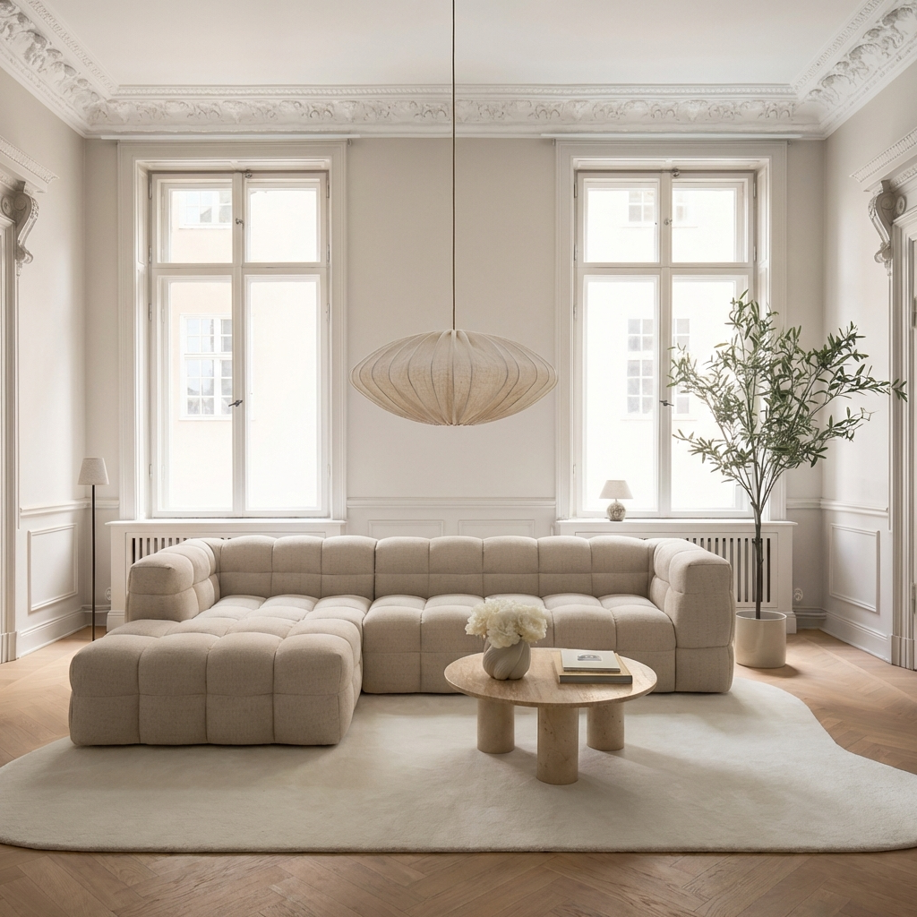 Sleepo Collection Billie Divansoffa Vänster Beige Bouclé