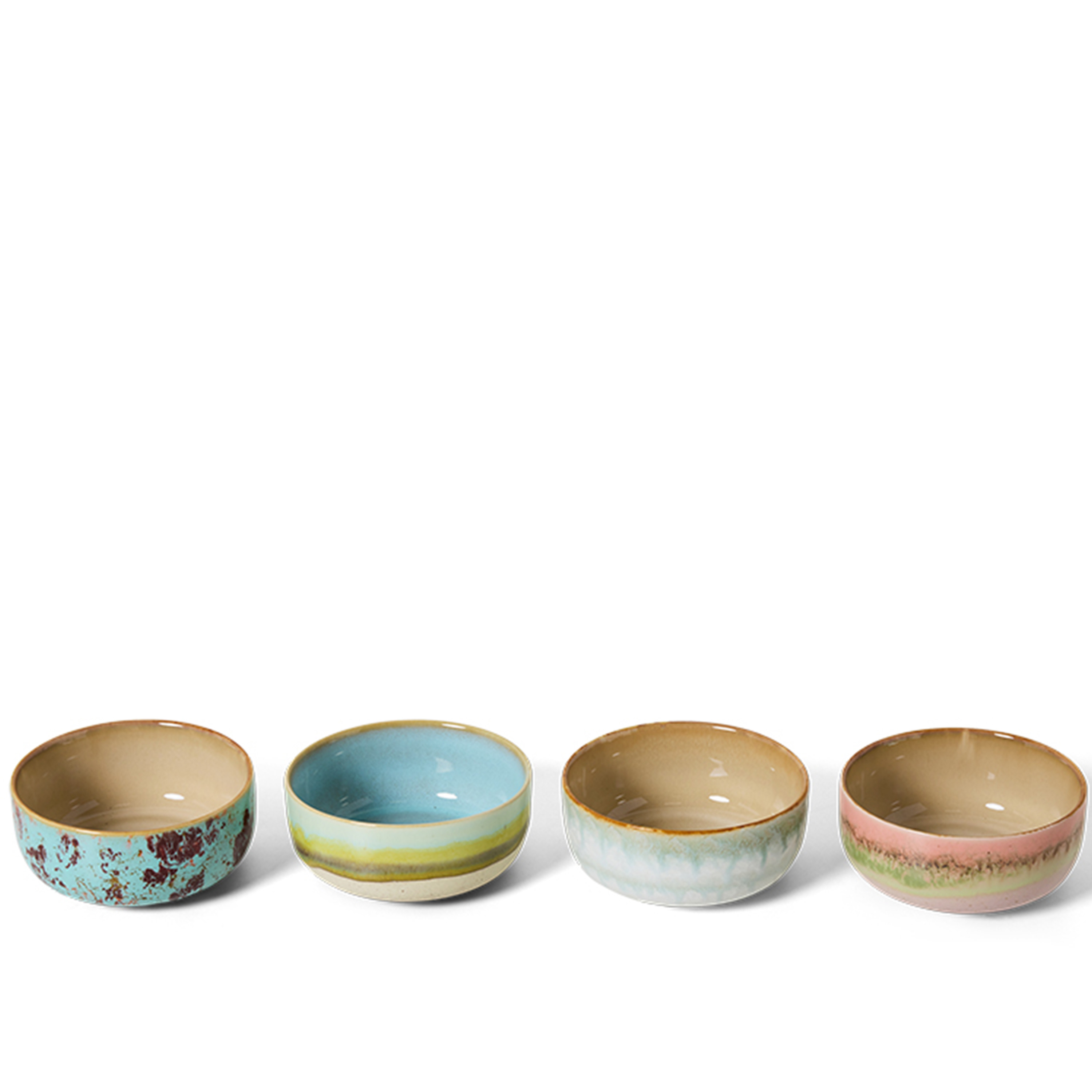 HKliving 70s Ceramics Dessertskål Impression 4-pakning