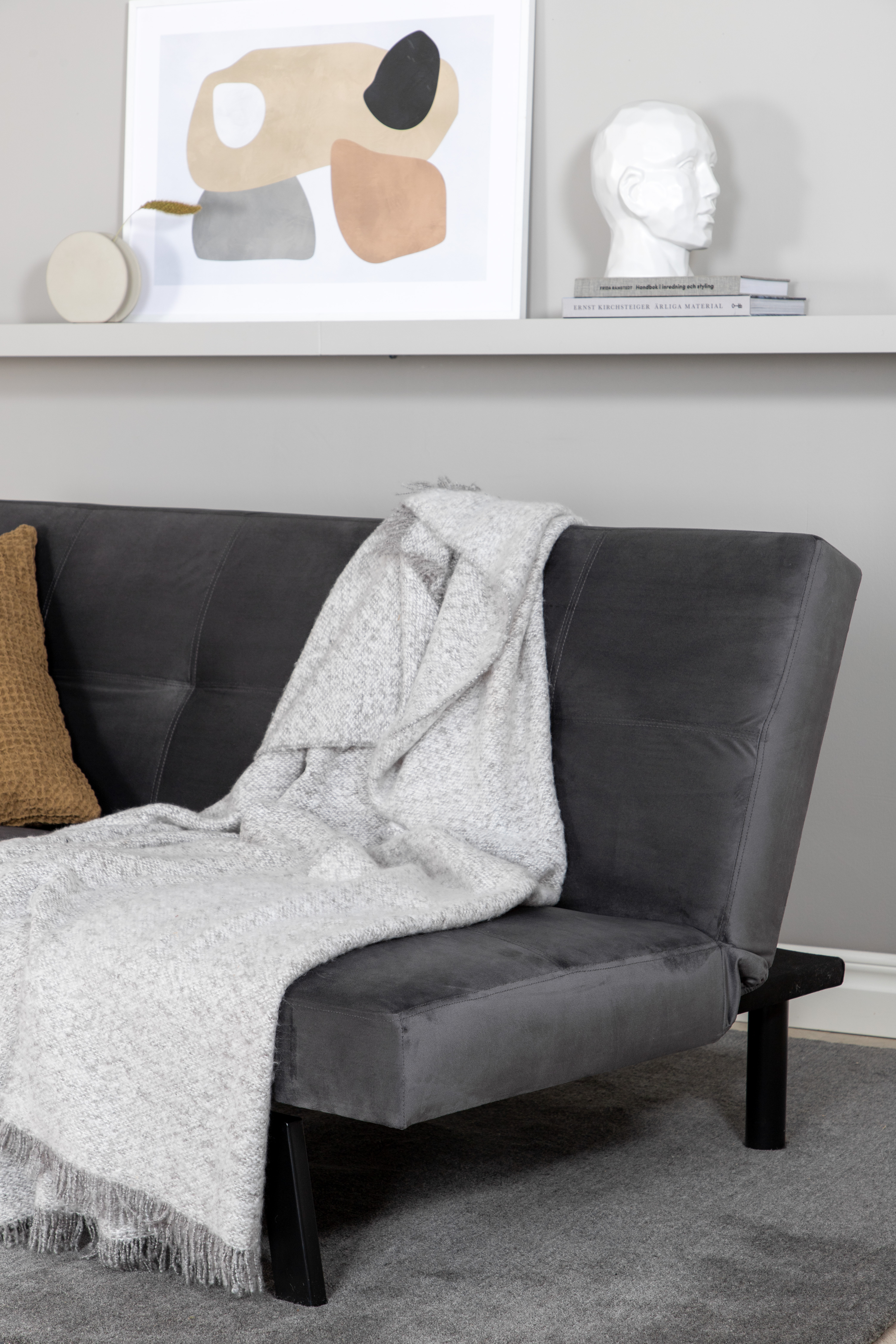 Venture Home Madison Bäddsoffa Sammet Mörkgrå